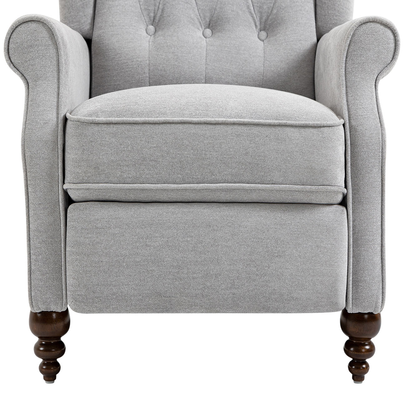 Boyel Living Push Back Reclining Chair Recliner with Wide Armrests and Rubber wooden legs, Blue/Gray-Boyel Living