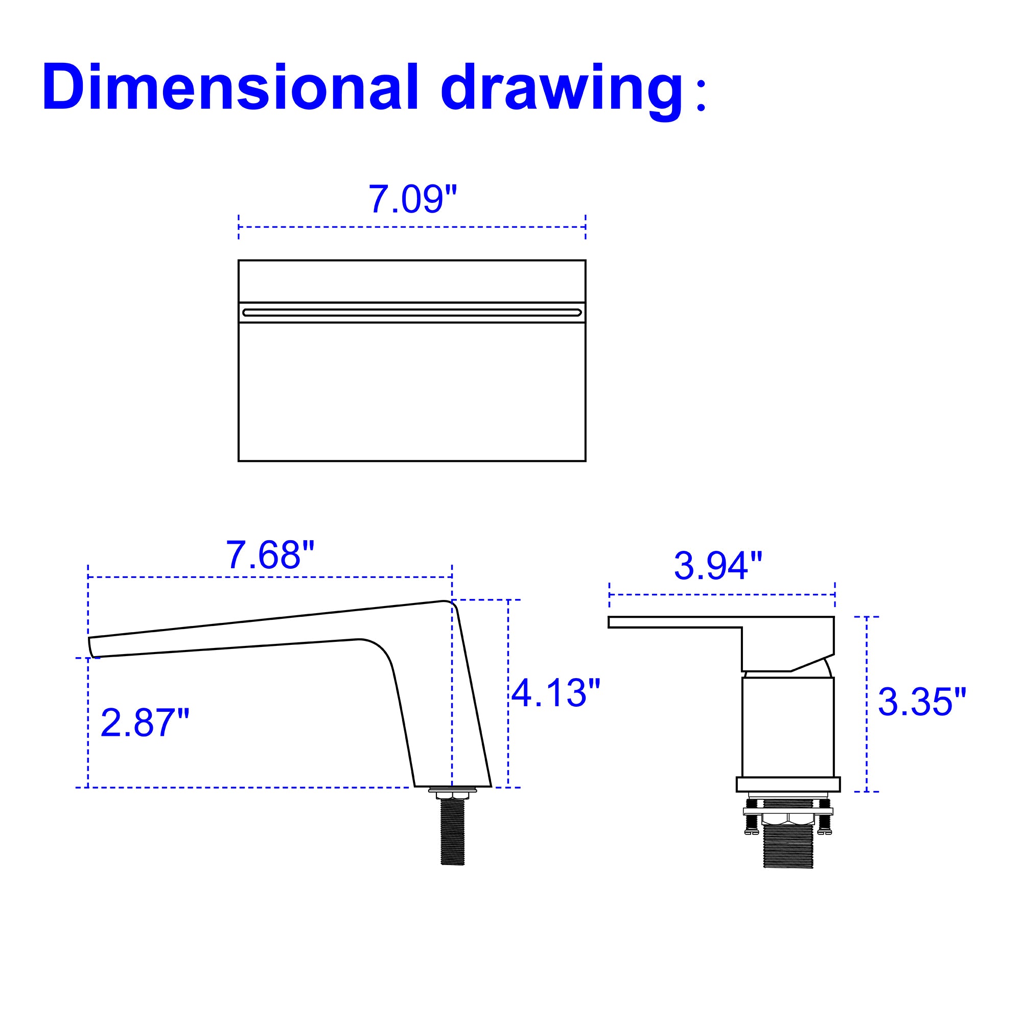 Boyel Living 8 in. Widespread Single Handle Bathroom Faucet with cUPC Hose in Matte Black-Boyel Living