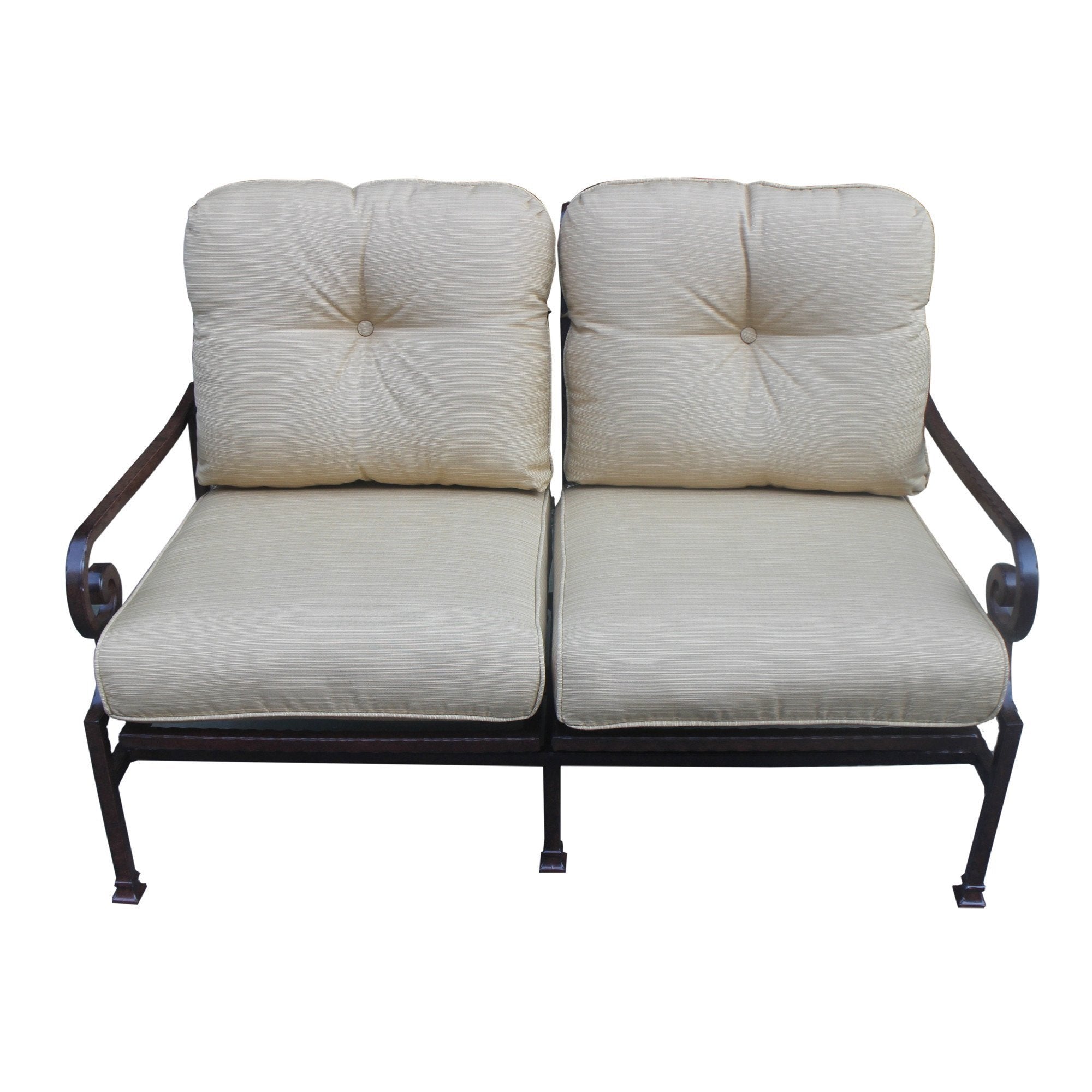 Outdoor Patio Cast Aluminum Frame Loveseat Motion Chair With Cushion Onsite-Boyel Living