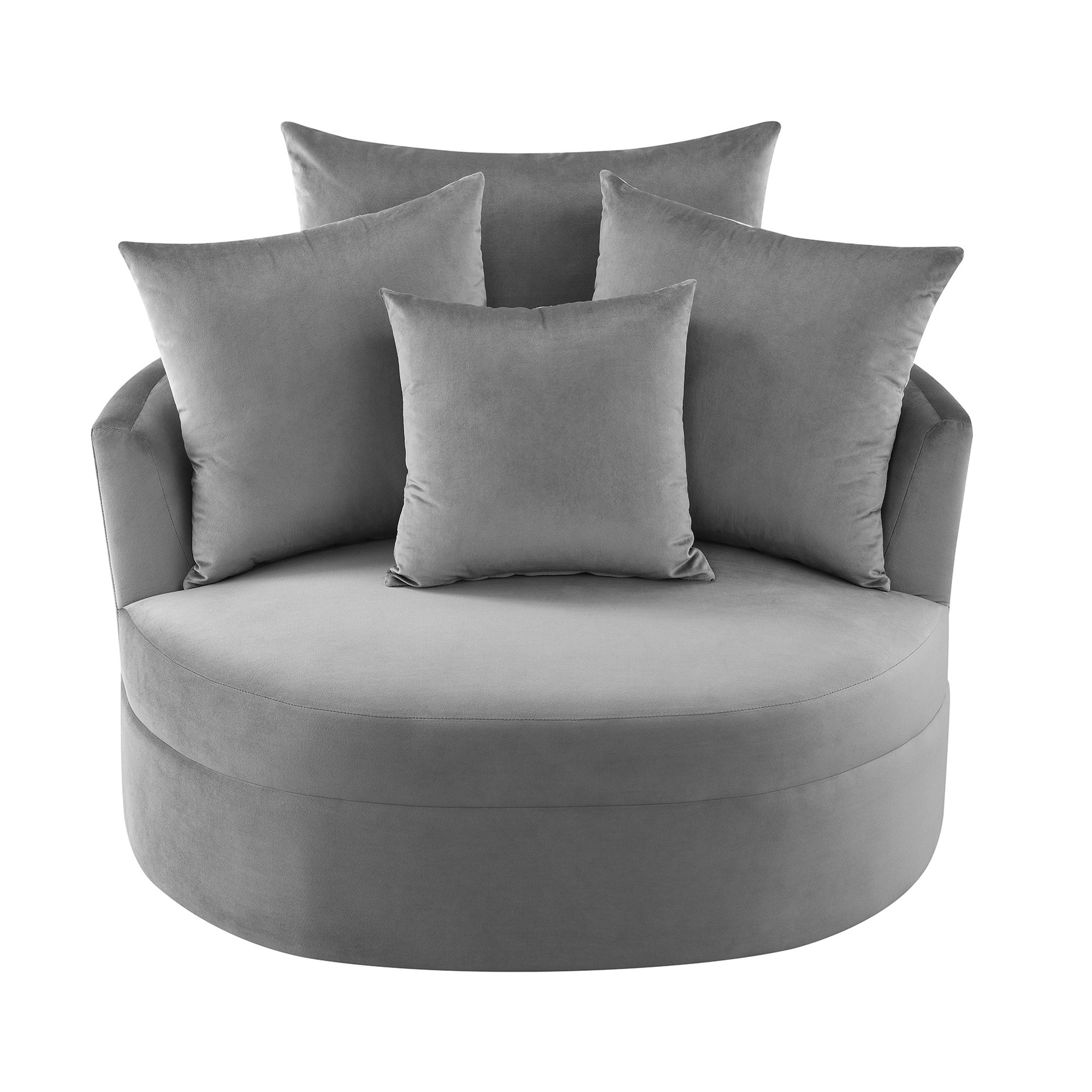 360° Swivel Barrel Chair with 4 Movable Pillows-Boyel Living
