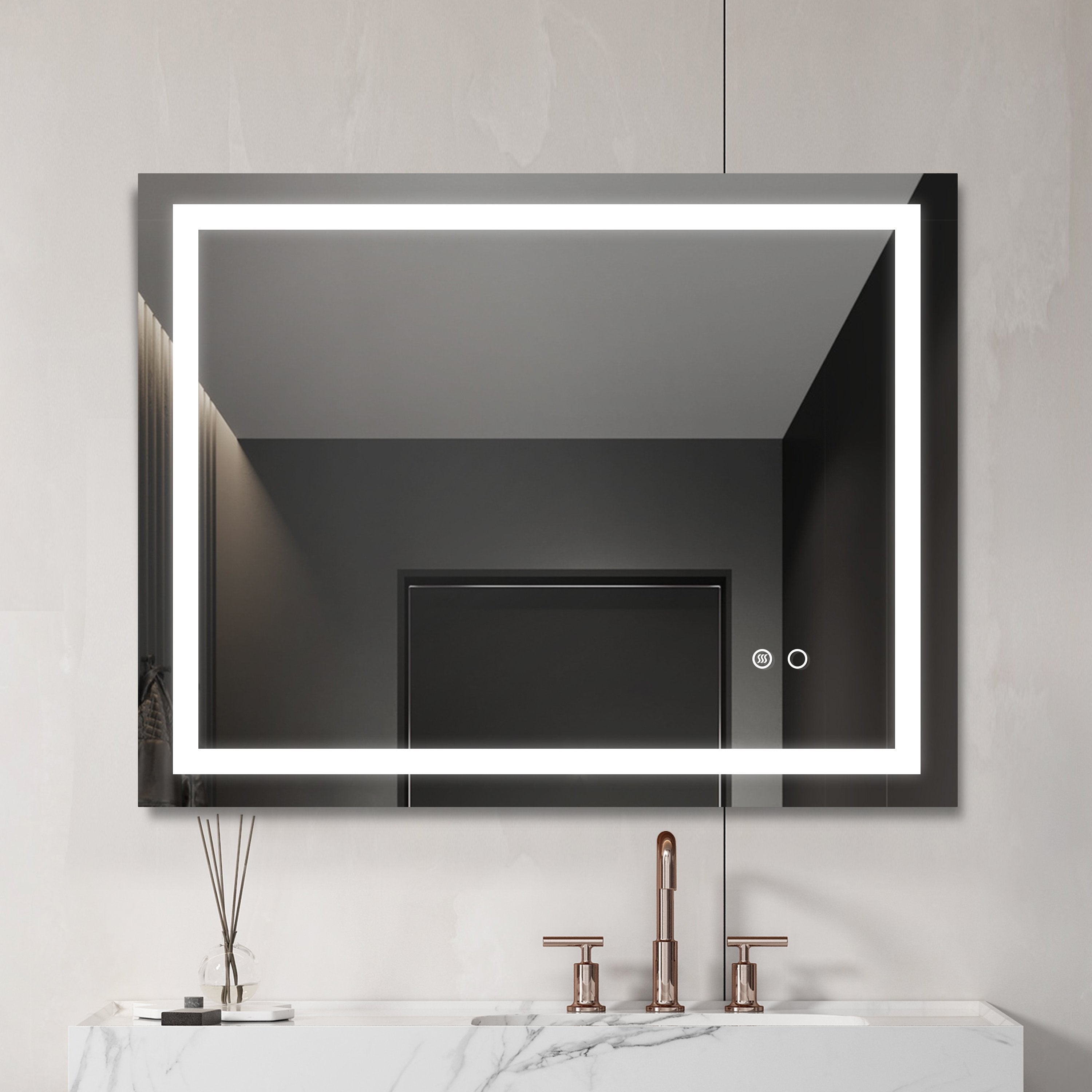 28"*36" inch LED Lighted Bathroom Wall Mounted Mirror with High Lumen+Anti-Fog Separately Control+Dimmer Function-Boyel Living