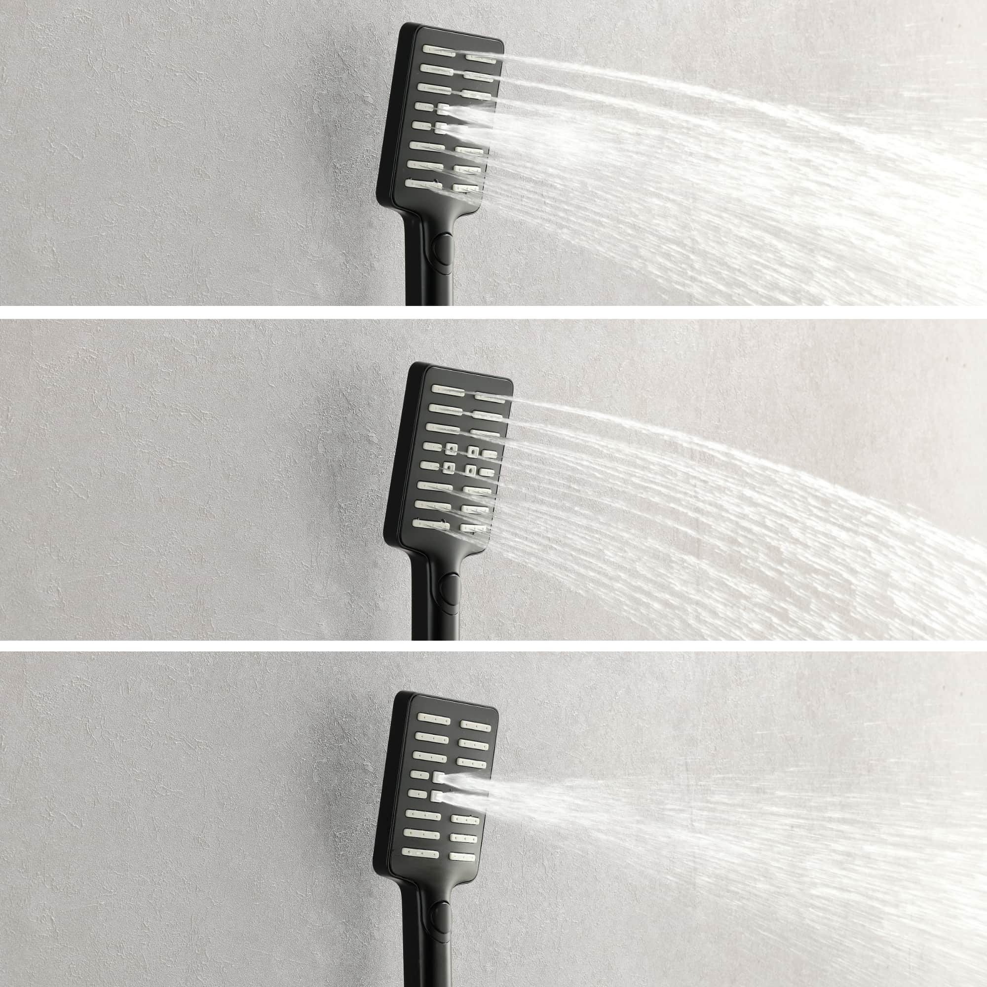 Boyel Living Luxury Thermostatic Rain Shower Head System With 3 Body Jets & 3-Spray Patterns Wall Mounted and Solid Brass Handshower-Boyel Living