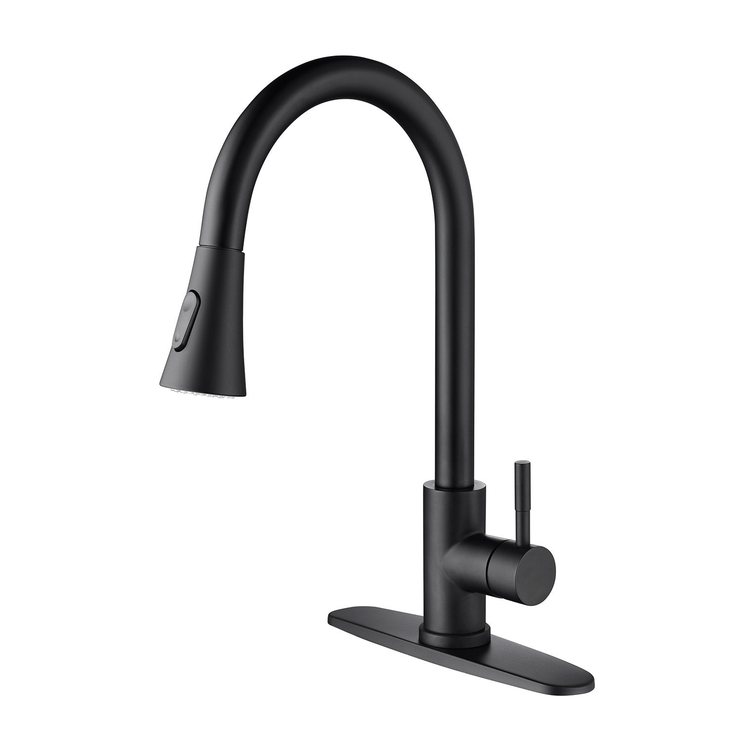 Kitchen Faucet with Pull Out Sprayer in Matte Black-Boyel Living