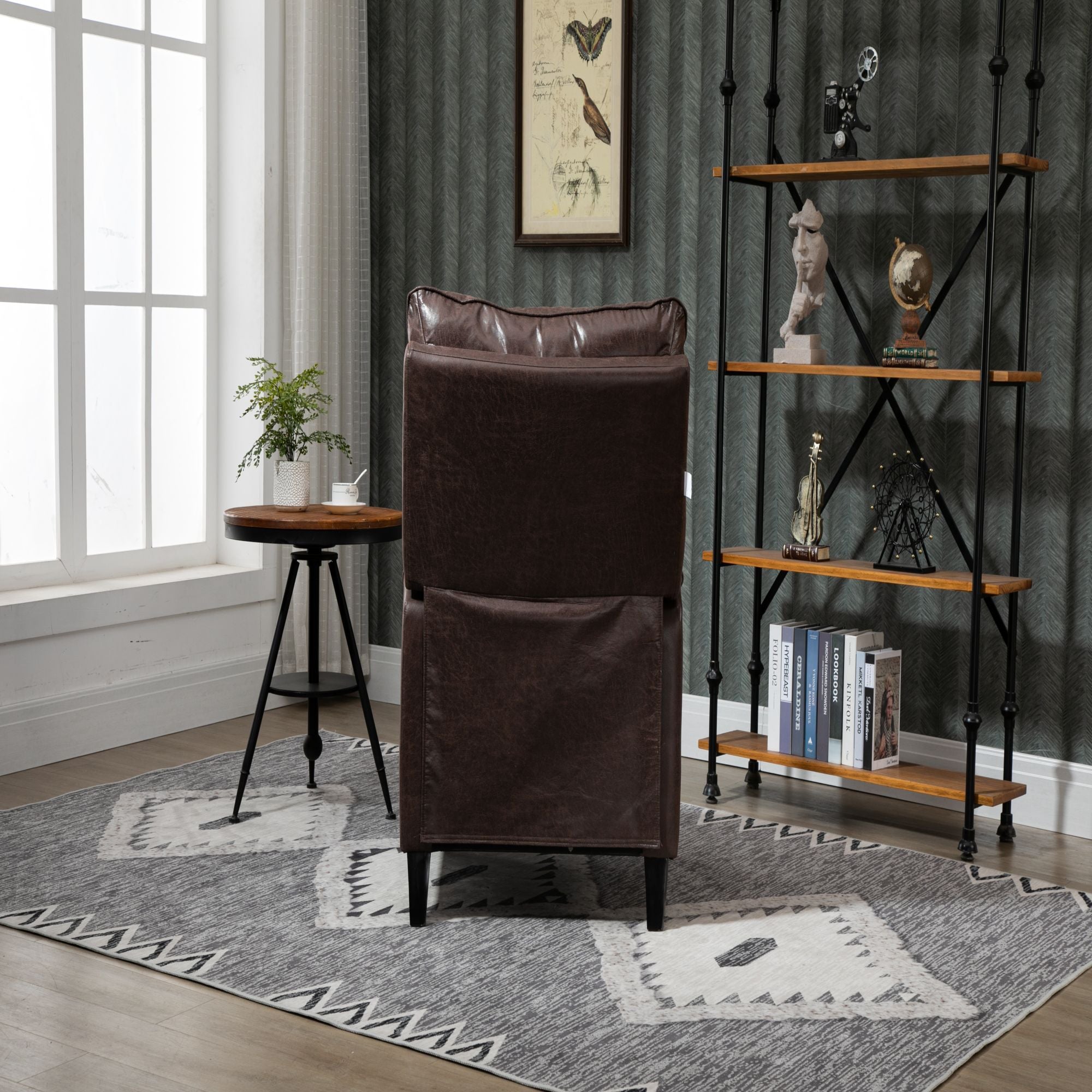 Microfiber Manual Glider Club Recliner, Light Grey/Light Brown/Dark Brown-Boyel Living