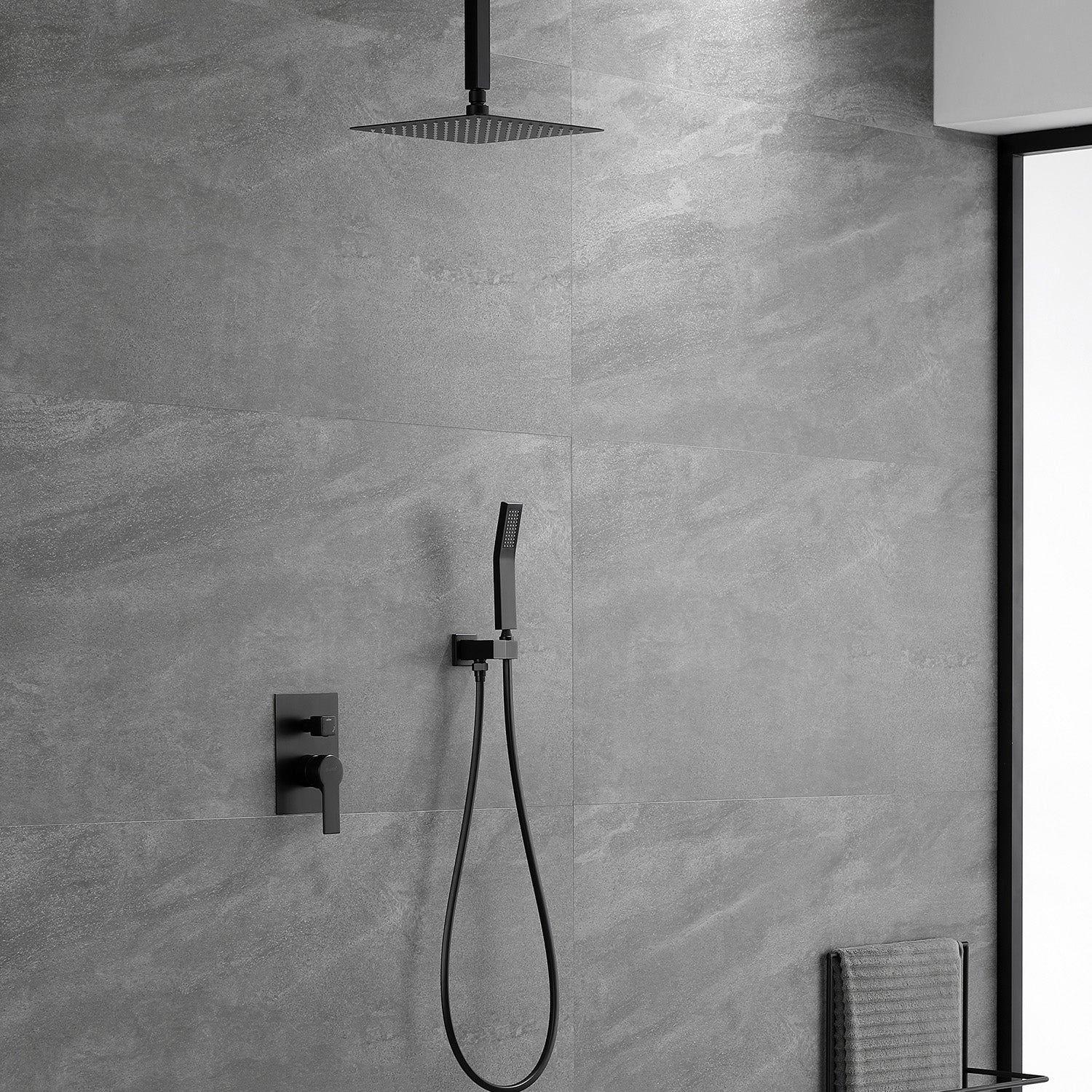 Boyel Living 10 in. Ceiling Mount Dual Shower Heads, Shower System with Rough-In Valve Body and Trim-Boyel Living