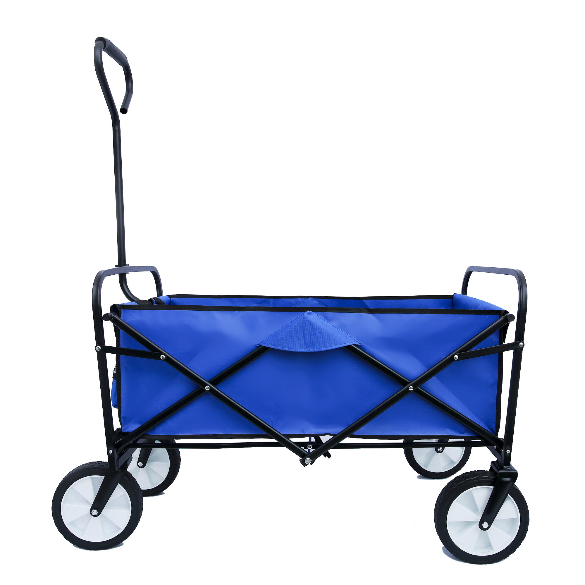 Folding Wagon Garden Shopping Beach Cart (Blue)-Boyel Living