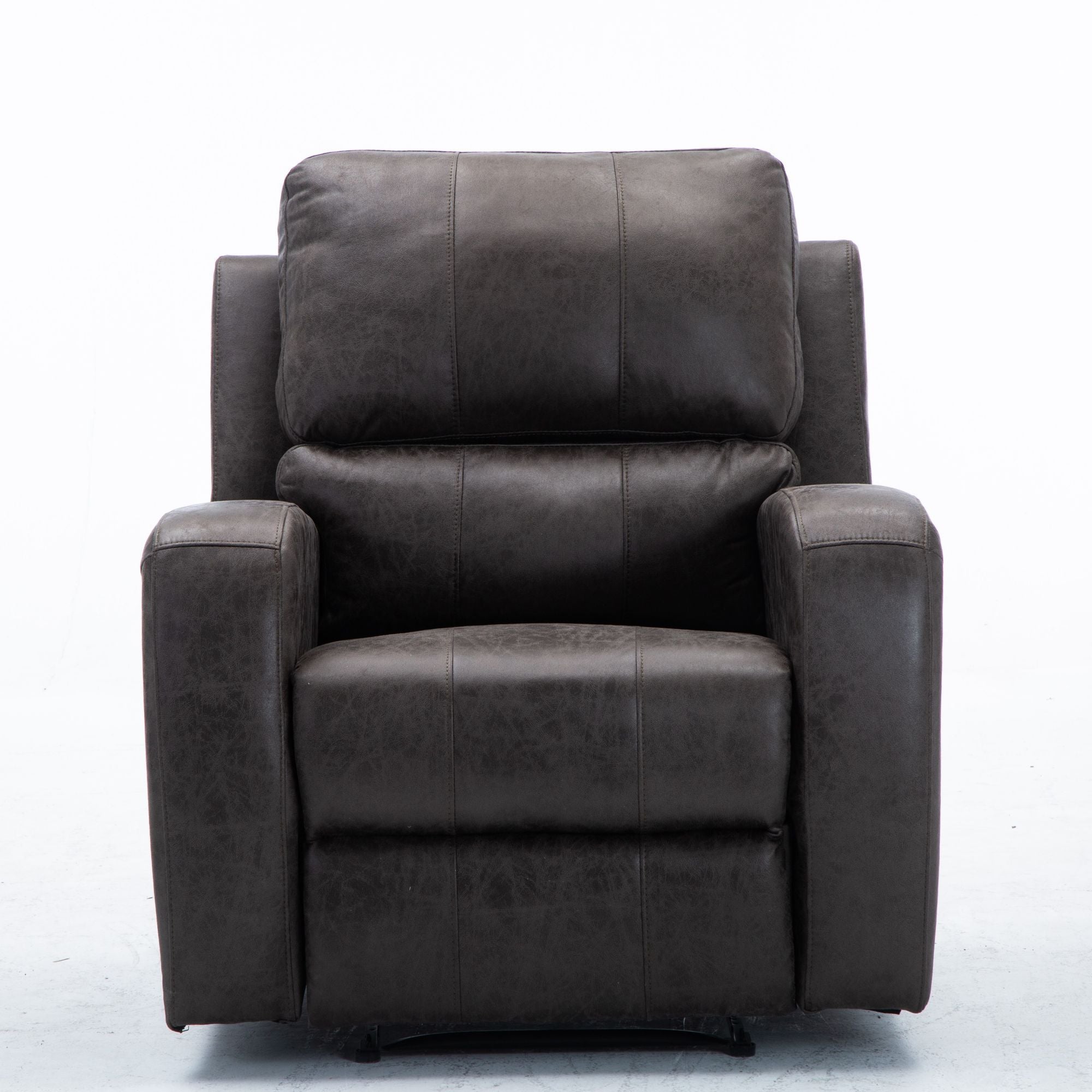 Power Recliner Chair-Comfortable Suede Leather Recliner-Power Recliner Chair with USB Charge Port-Overstuffed Home Theater Seating-Single Sofa for Living Room and Bedroom(Smoky Grey)-Boyel Living