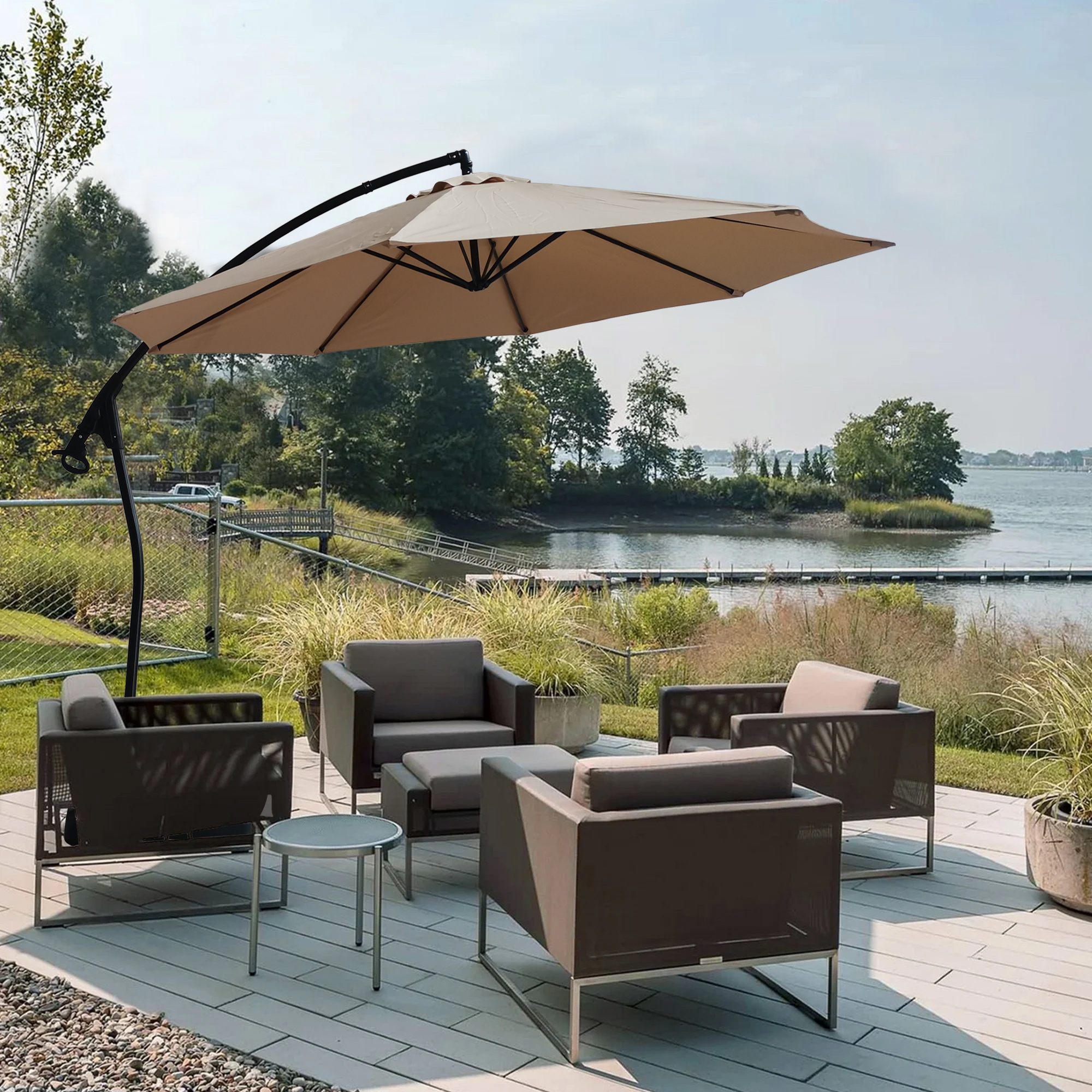 Boyel Living 11-ft Cantilever Patio Umbrella with Base-Boyel Living