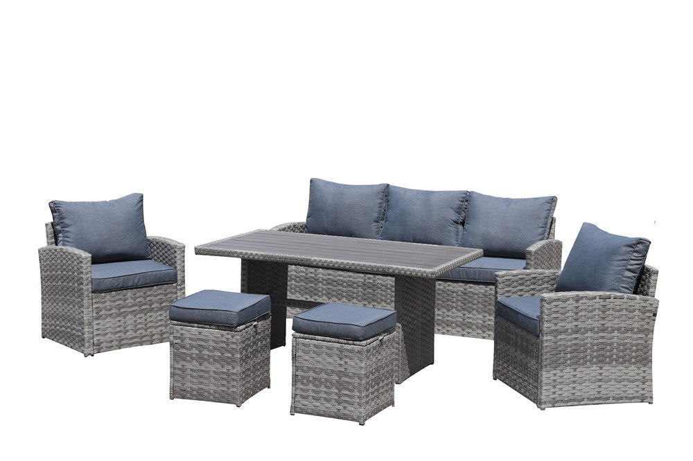 grey rattan sofa dining set