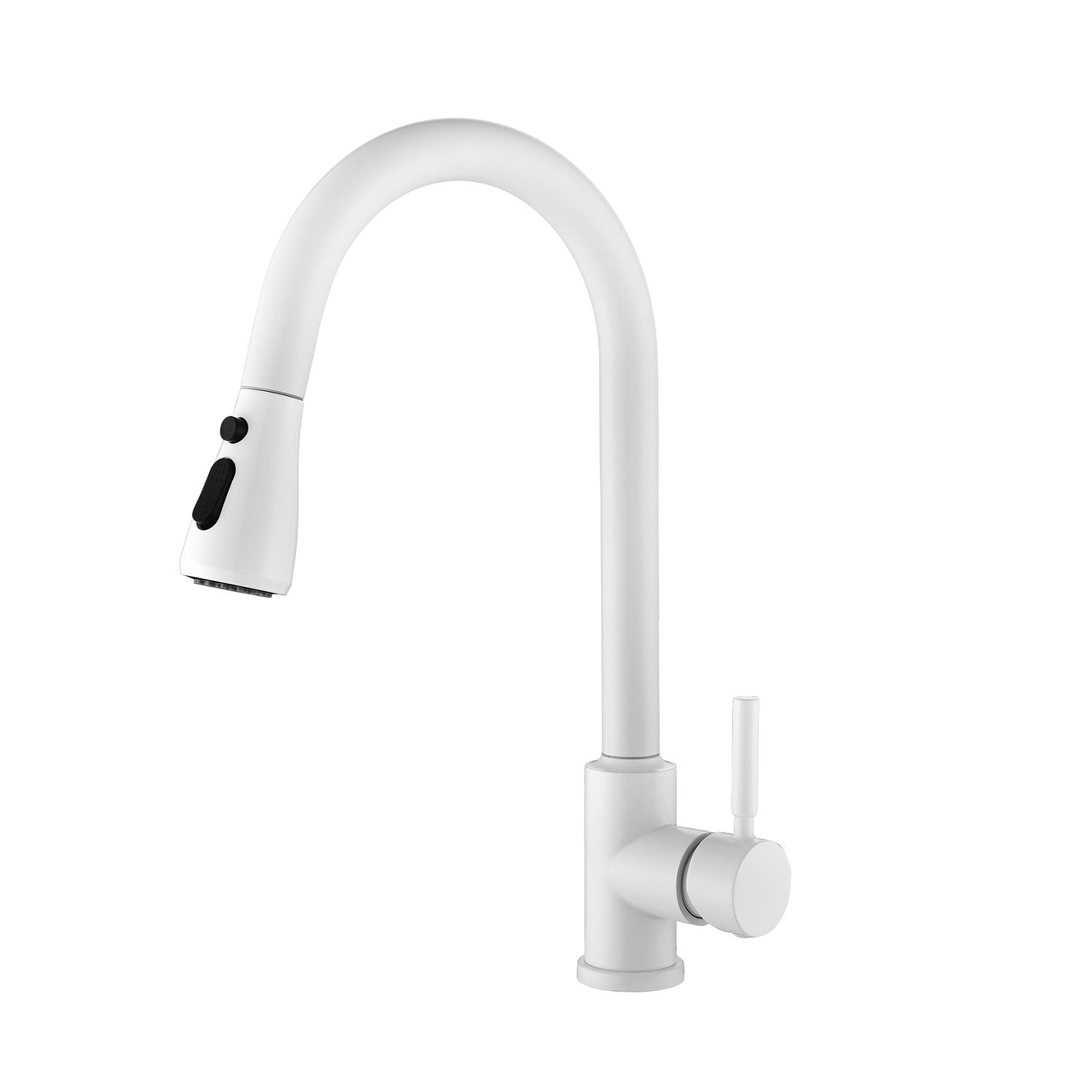 Kitchen Faucet with Pull Out Sprayer in White-Boyel Living
