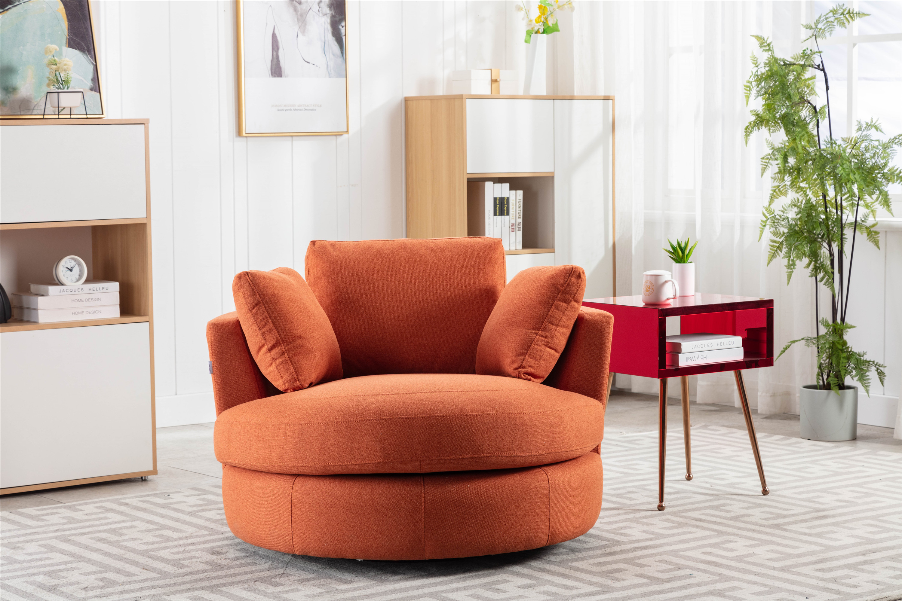 Modern&nbsp; Akili swivel accent chair&nbsp; barrel chair&nbsp; for hotel living room / Modern&nbsp; leisure chair-Boyel Living