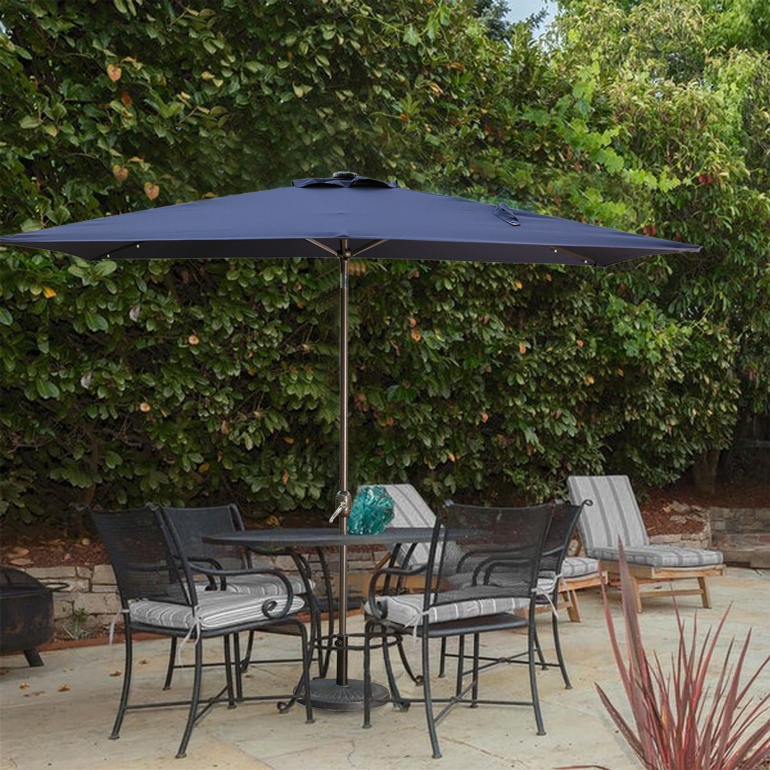 10' x 6'5 Rectangular Lighted Market Umbrella-Boyel Living
