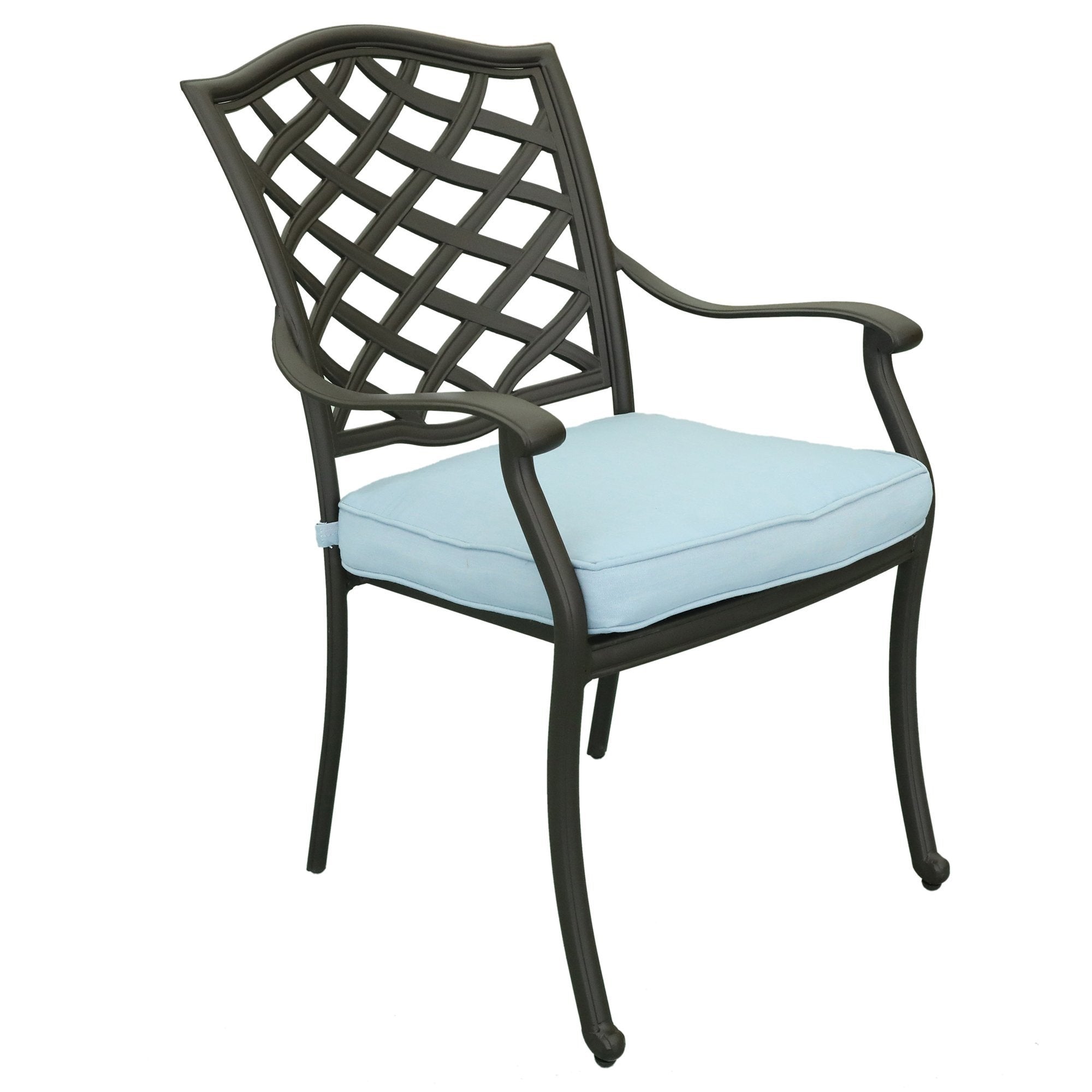 Outdoor Cast Aluminum Dining Arm Chair With Cushion(Set of 2)-Boyel Living