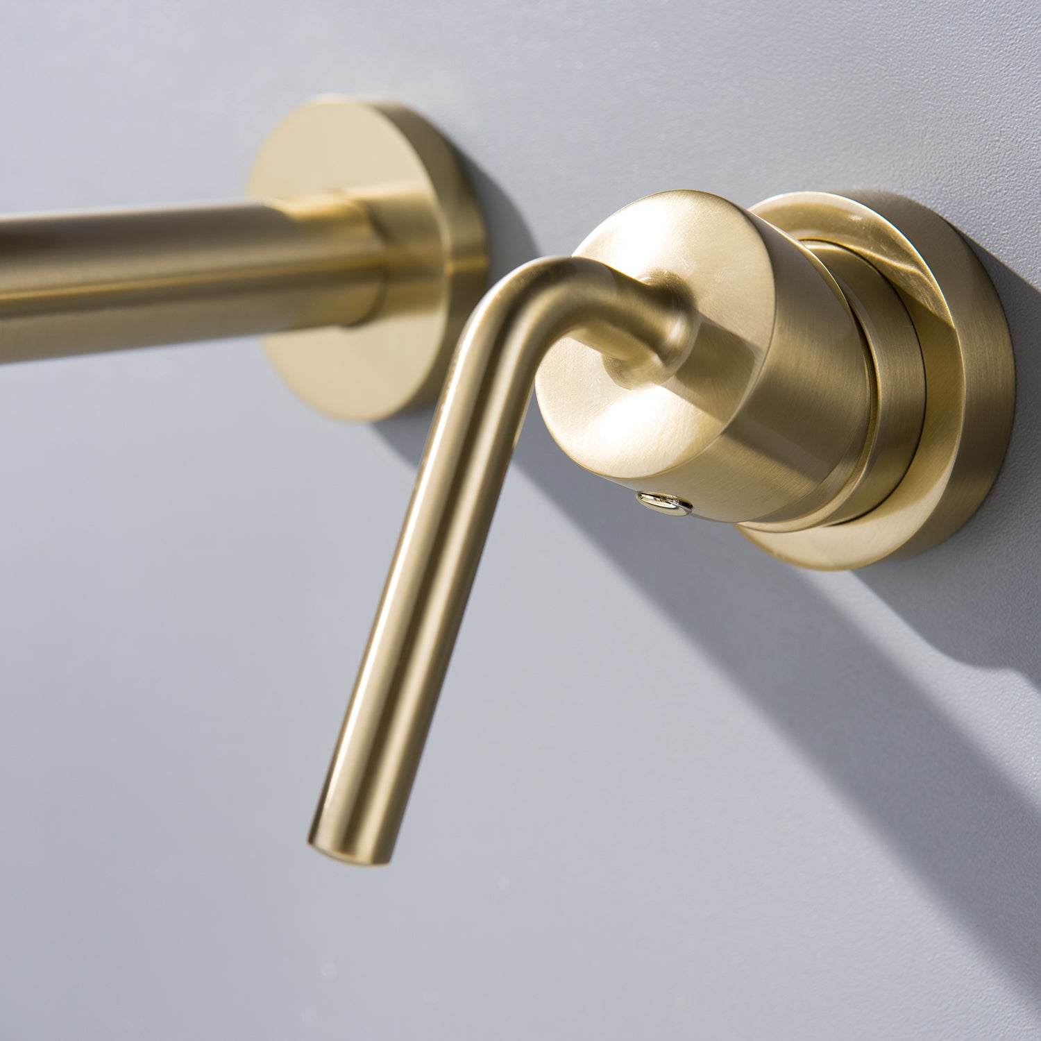 Boyel Living Single Hole Single-Handle Wall Mount Brass Bathroom Faucet in Brushed Gold-Boyel Living