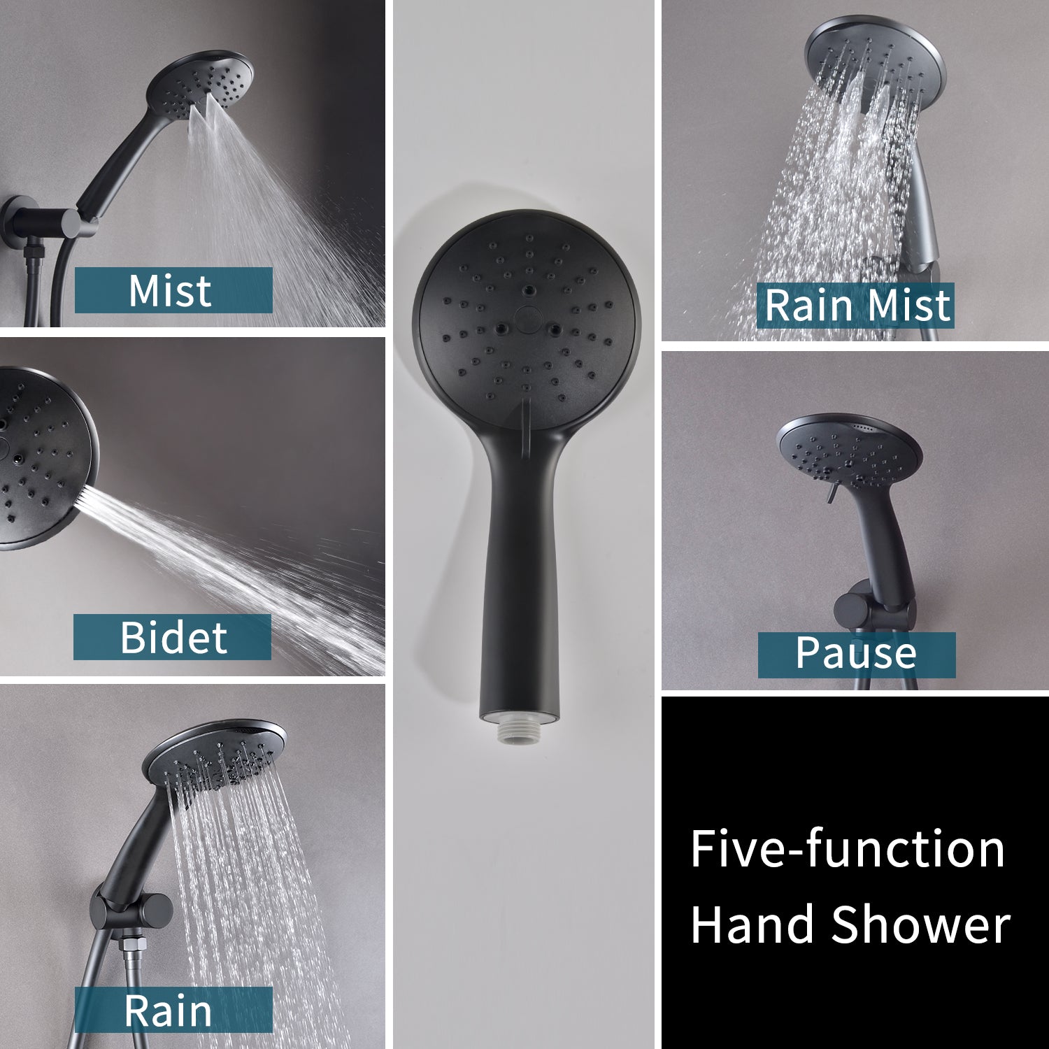 Boyel Living Rain Shower Head System with 5-Function Sprays Pattern-Boyel Living