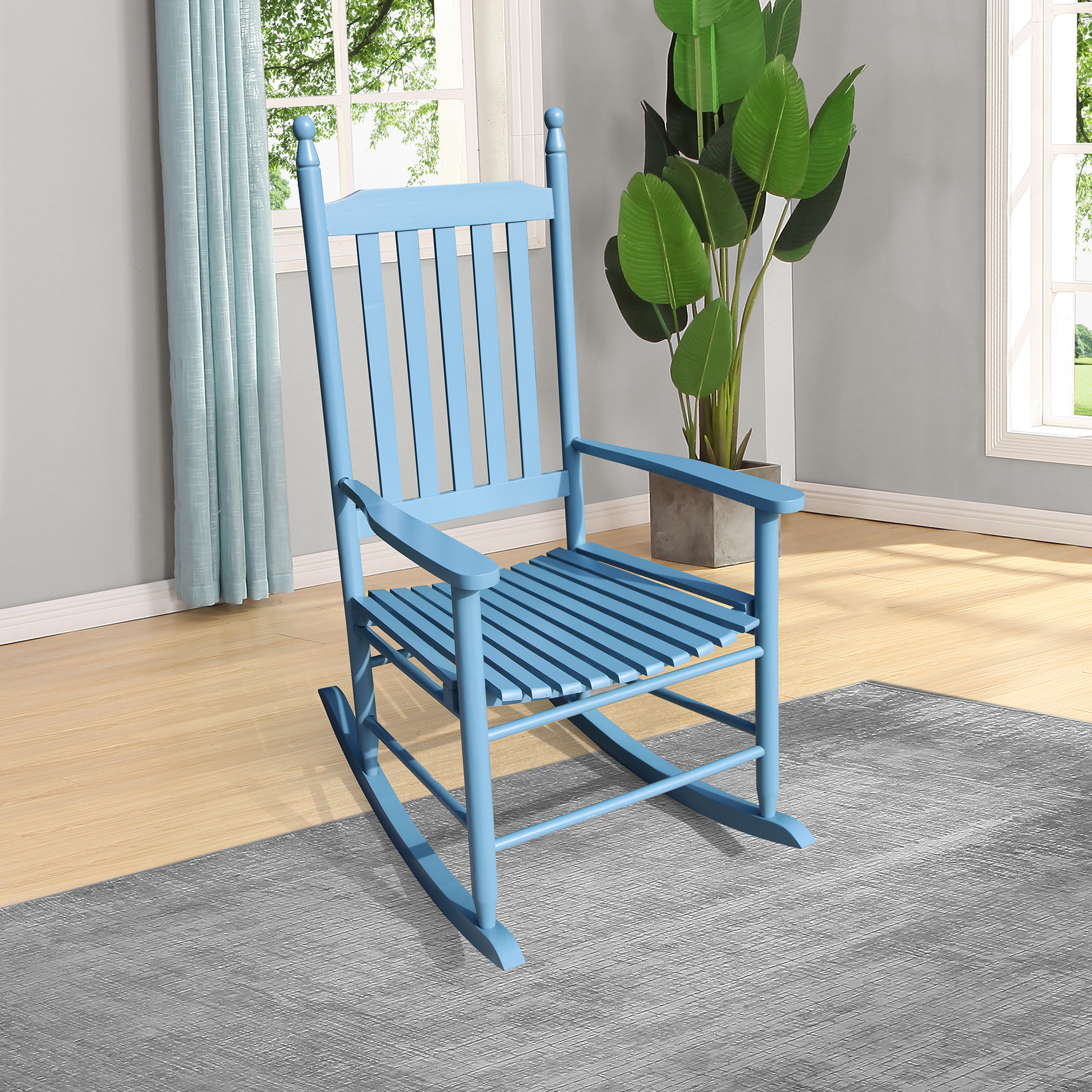 wooden porch rocker chair  blue-Boyel Living
