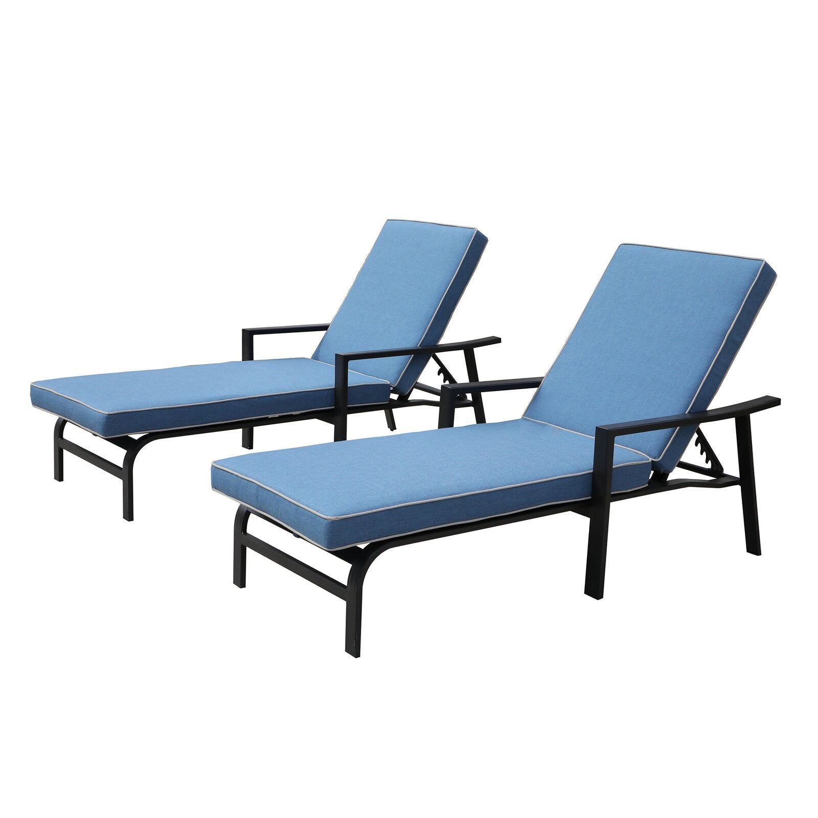 Outdoor Patio Aluminum Frames Chaise Lounge With Cushion-Boyel Living