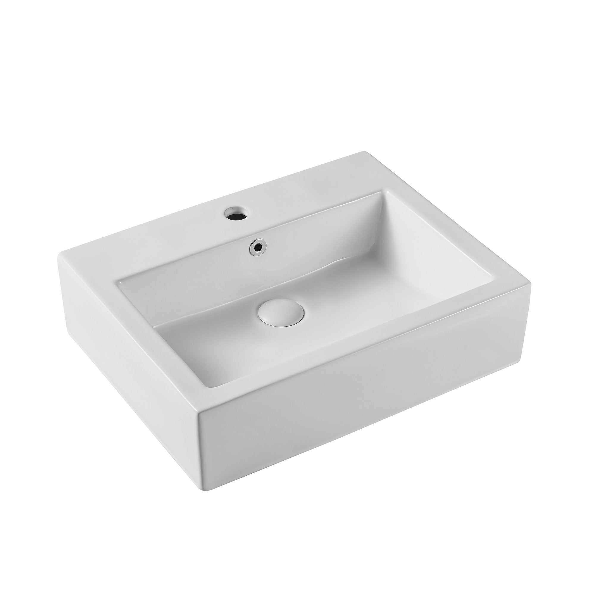 Ceramic Rectangular Wall-mounted White Bathroom Sink Art Basin-Boyel Living