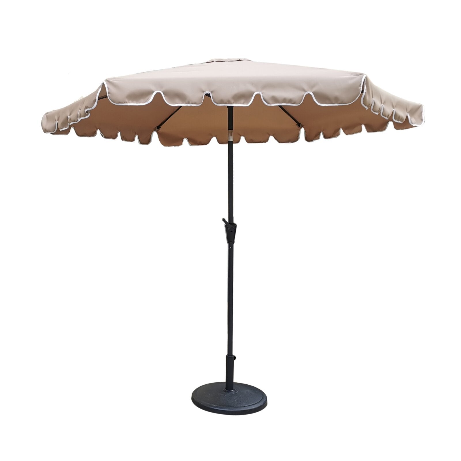 9 ft Elegant Valance Outdoor Crank Lift Umbrella With Base-Boyel Living