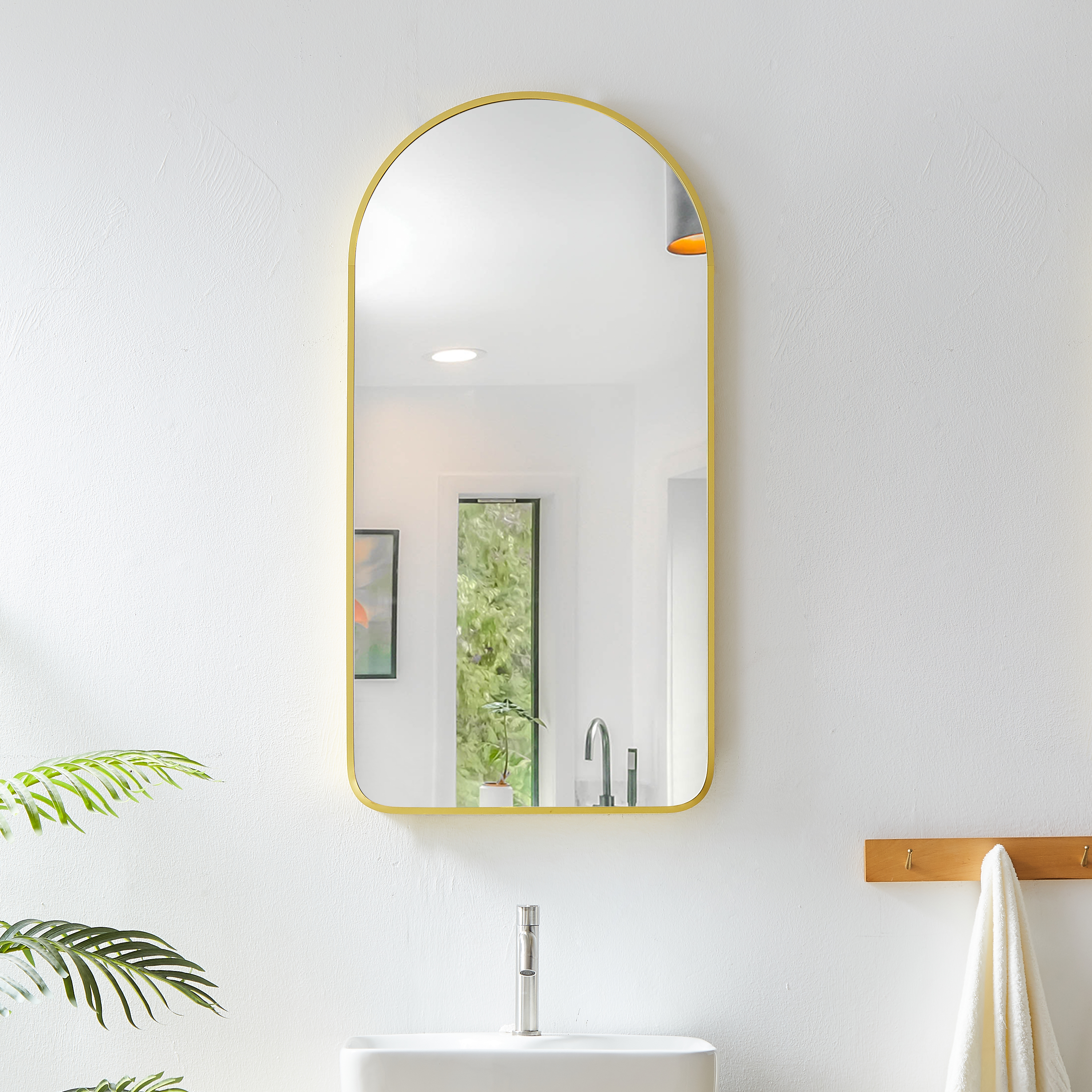 Bedroom bathroom  wall-mounted metal frame high-definition mirror-Boyel Living