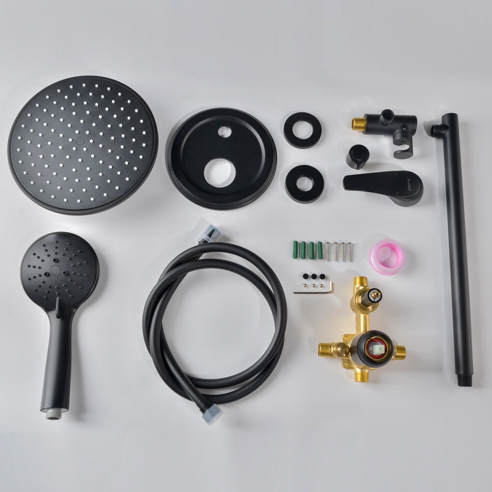 Boyel Living 9 in. Wall Mounted Dual Shower Heads System in Matte Black Packing List-Boyel Living