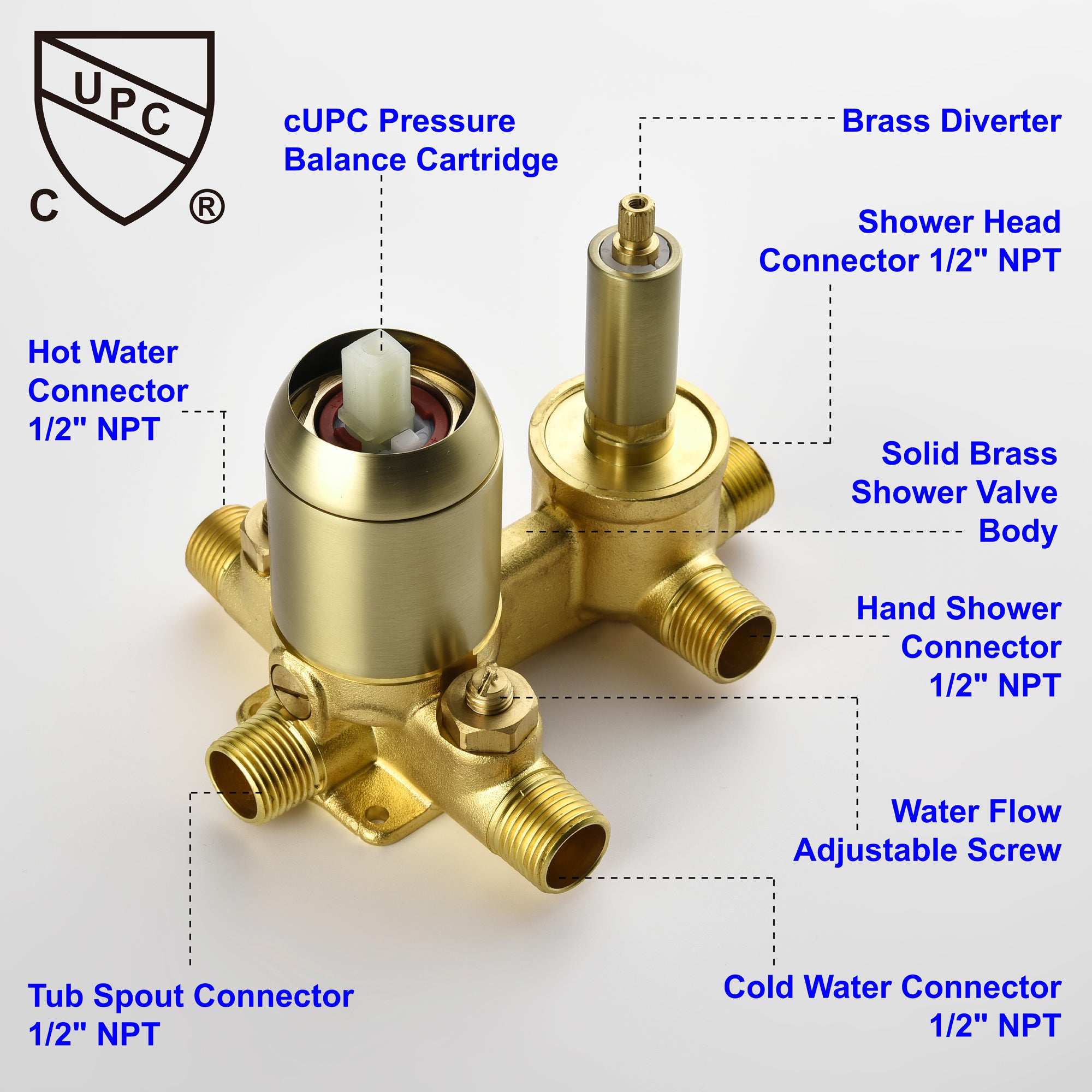 Boyel Living 10 in. Wall Mounted Single-Handle Shower Faucet Set with Tub Spout & Hand Shower-Boyel Living