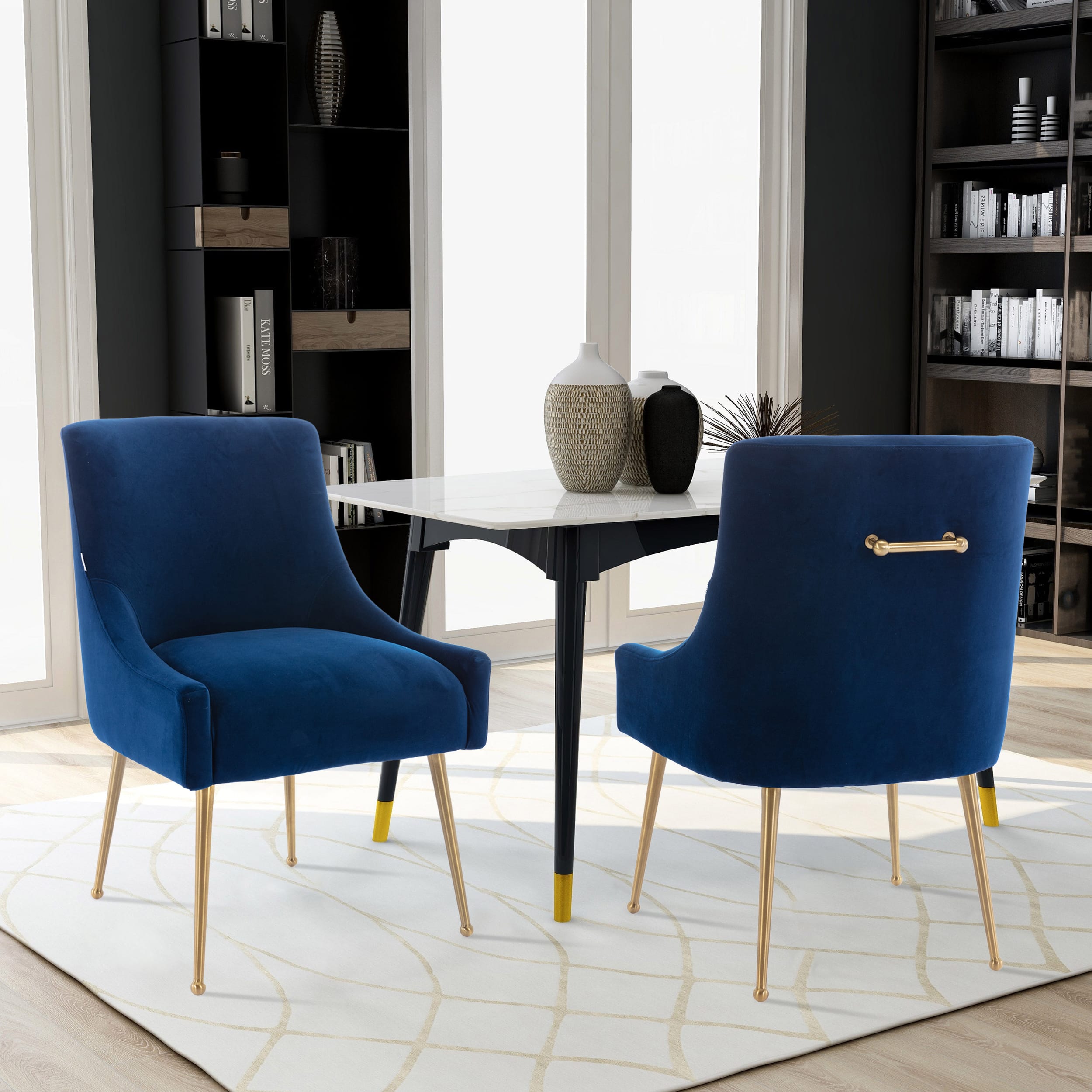 Velvet Dining Chair, Accent Side Chair With Adjustable Foot Nails, Set of 2-Boyel Living