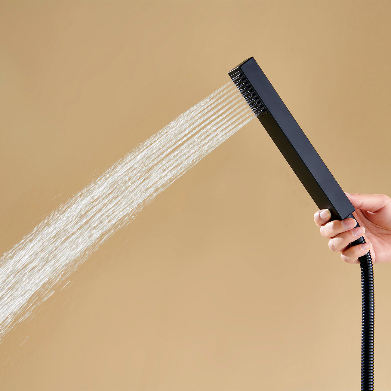 2-Handle Claw Foot Freestanding Tub Faucet with Handheld Shower in Matte Black-Boyel Living