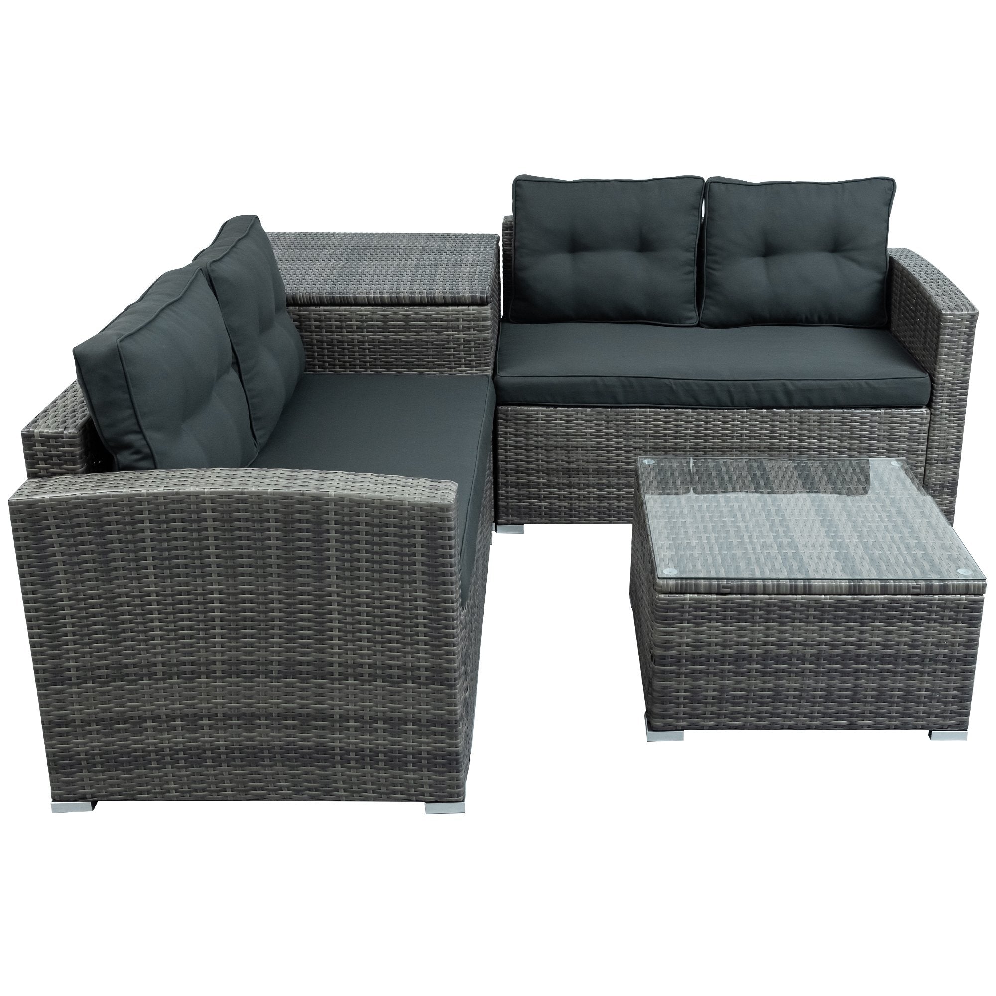 Outdoor Furniture Sofa Set with Large Storage Box-Boyel Living