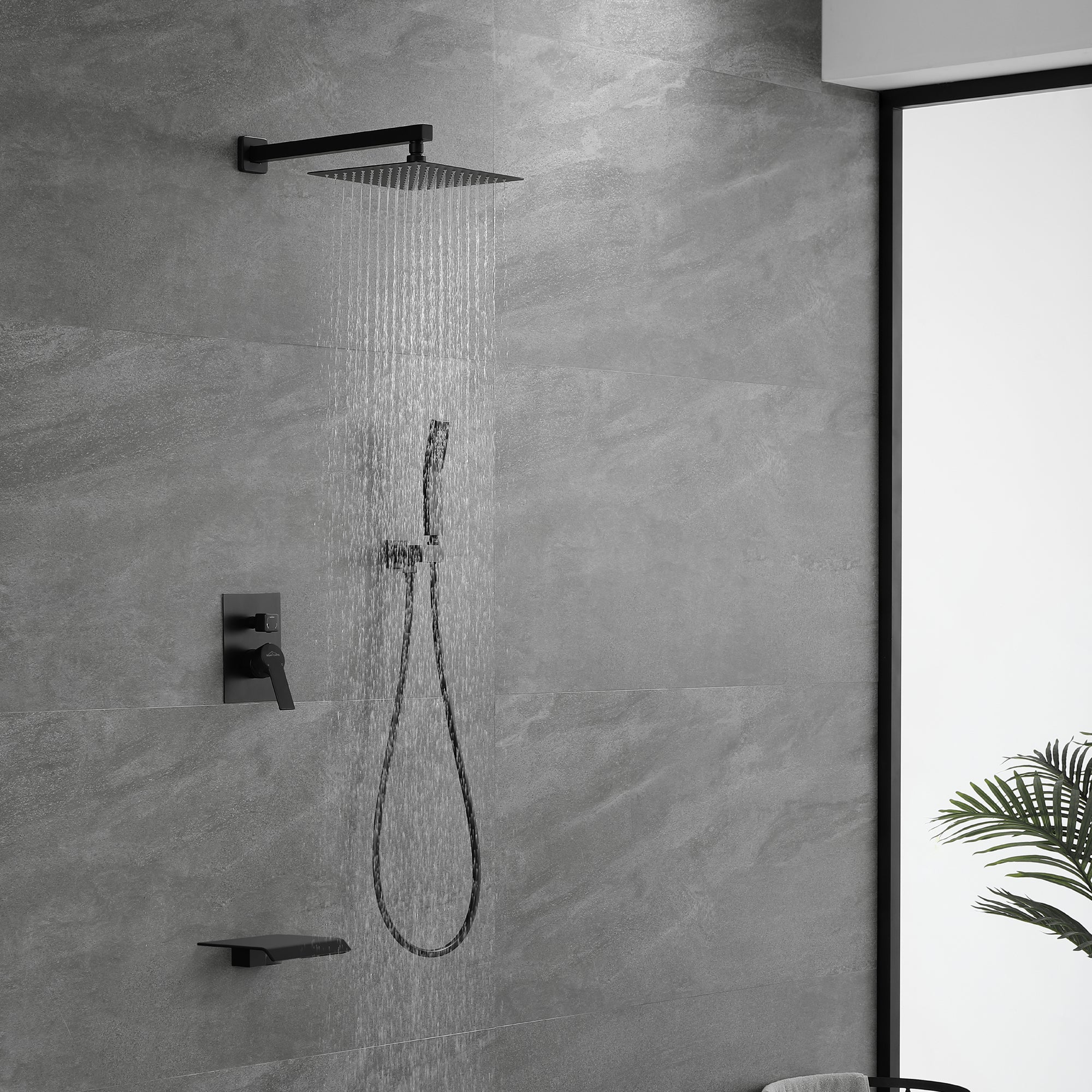 Boyel Living 10 in. Rainfall Shower System with Handheld Shower Head and Tub Spout-Boyel Living