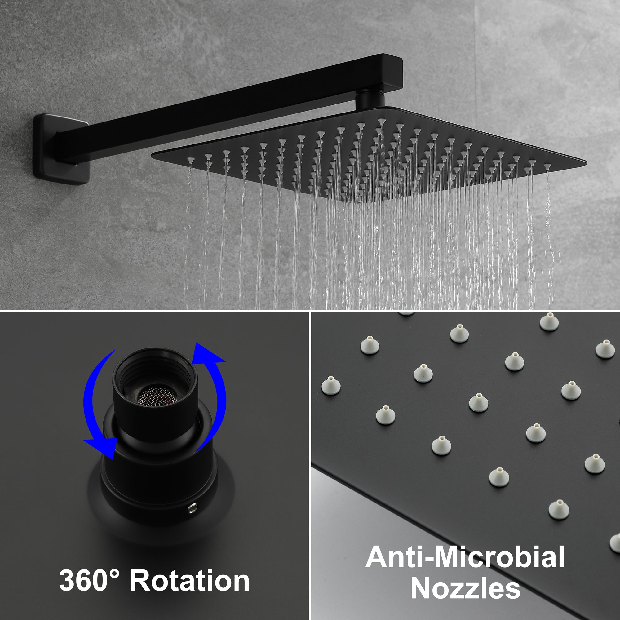 Boyel Living 10 in. Wall Mounted Single-Handle Shower Faucet Set with Tub Spout & Hand Shower-Boyel Living