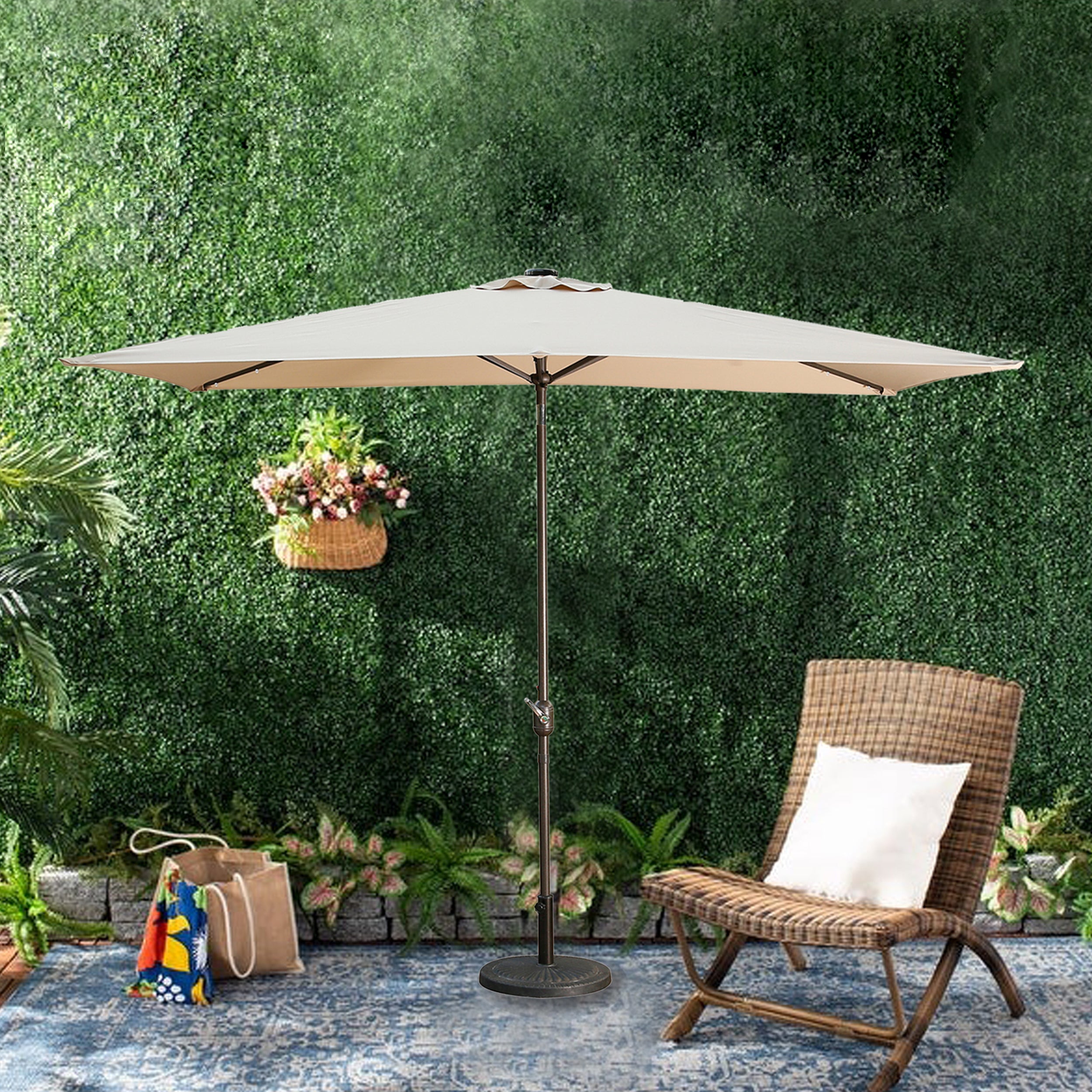 10' x 6'5 Rectangular Lighted Market Umbrella-Boyel Living