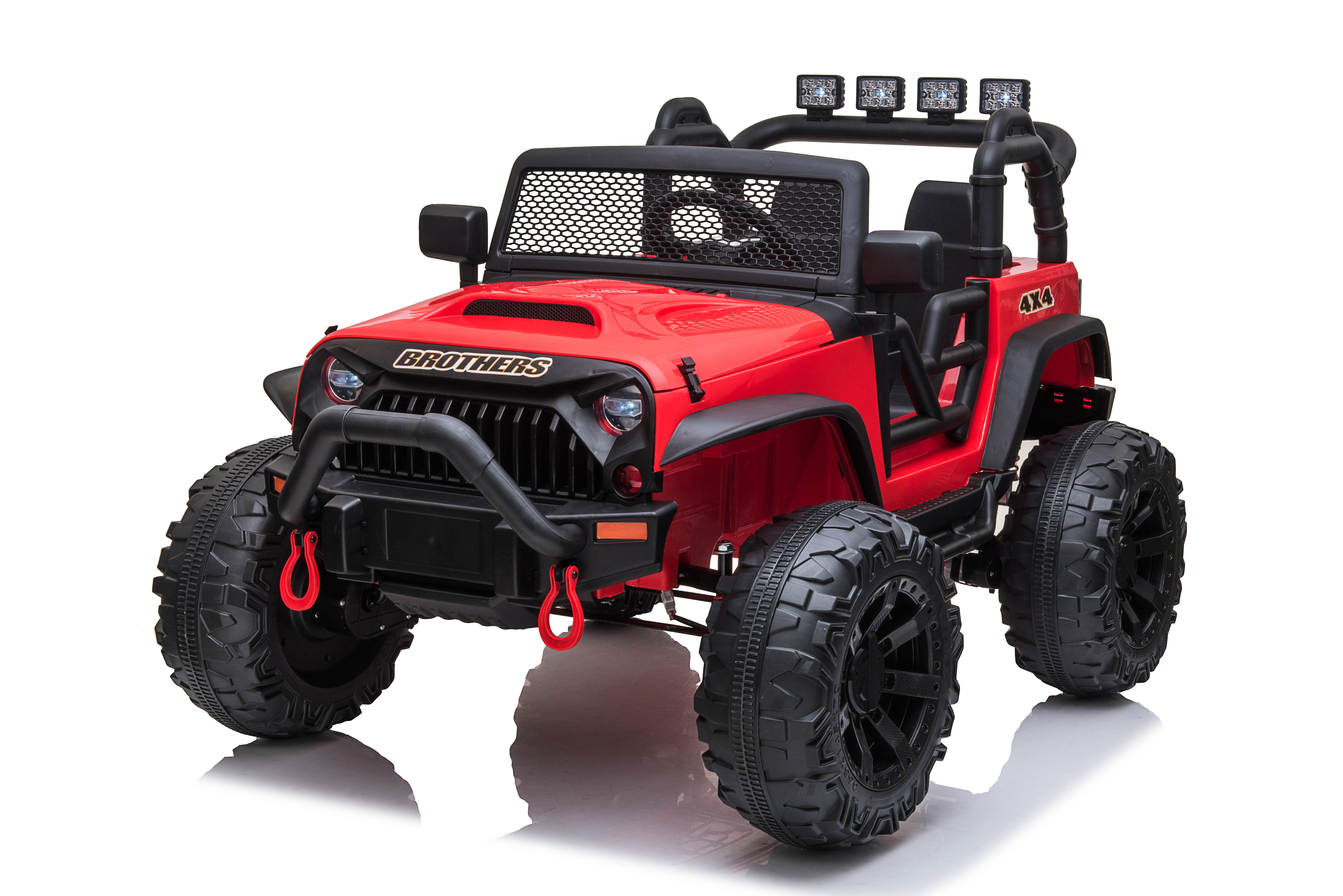 JEEP Double Drive Children Ride- on Car With 40W*2 12V9AH*1 Battery,Parent Remote Control， Electron assisted steering wheel， Foot Pedal ，Led lights,music board with USB/bluetooth/MP3/music/ volume-Boyel Living