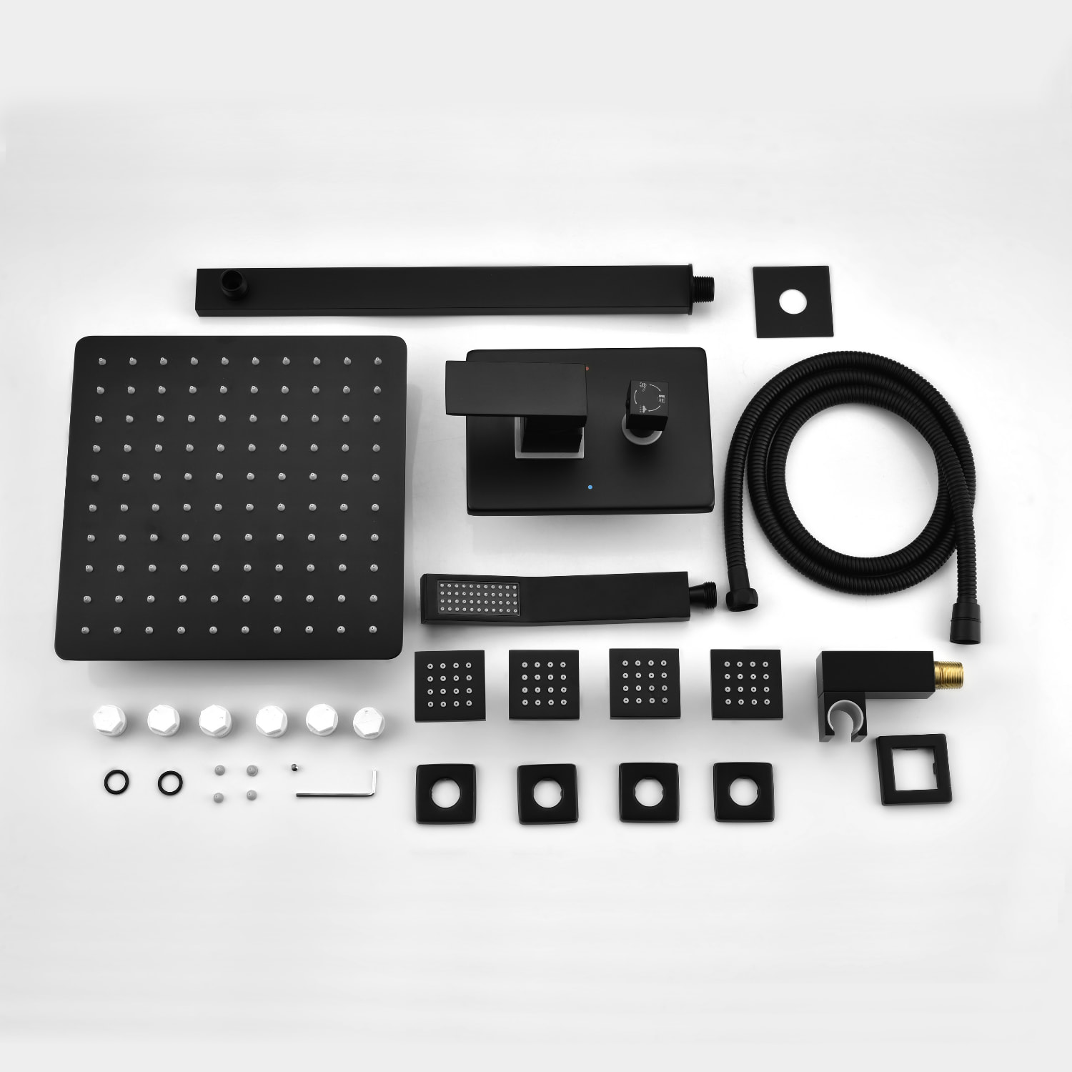 Boyel Living Matte Black Shower System with Side Spray Packing List-Boyel Living