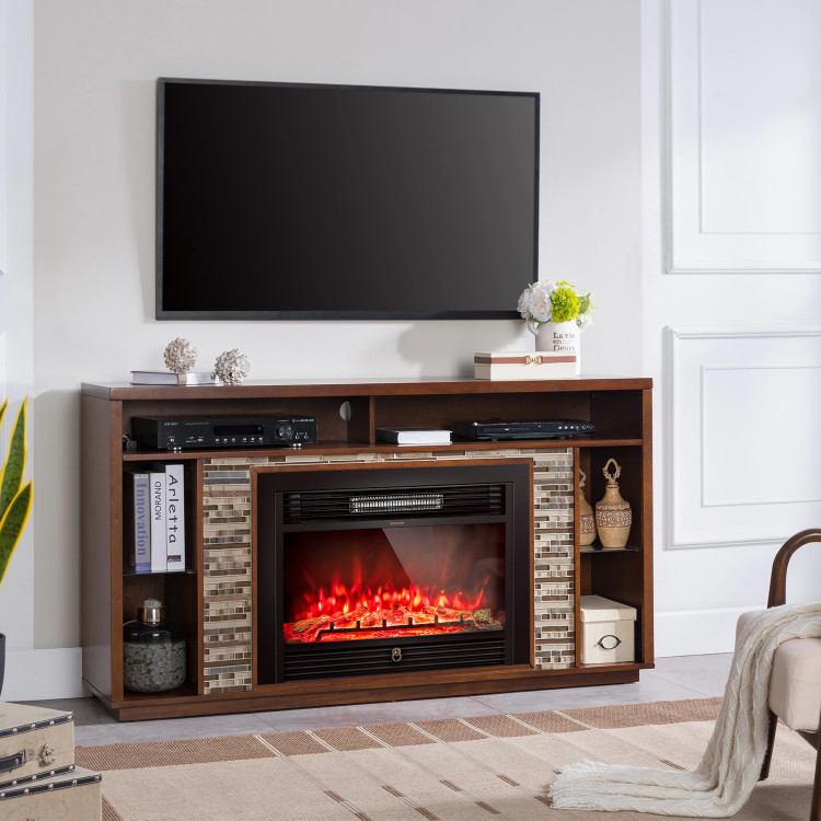 28.5 Inch 750W/1500W Electric Fireplace insert with Adjustable Flame Color and Timer-Boyel Living