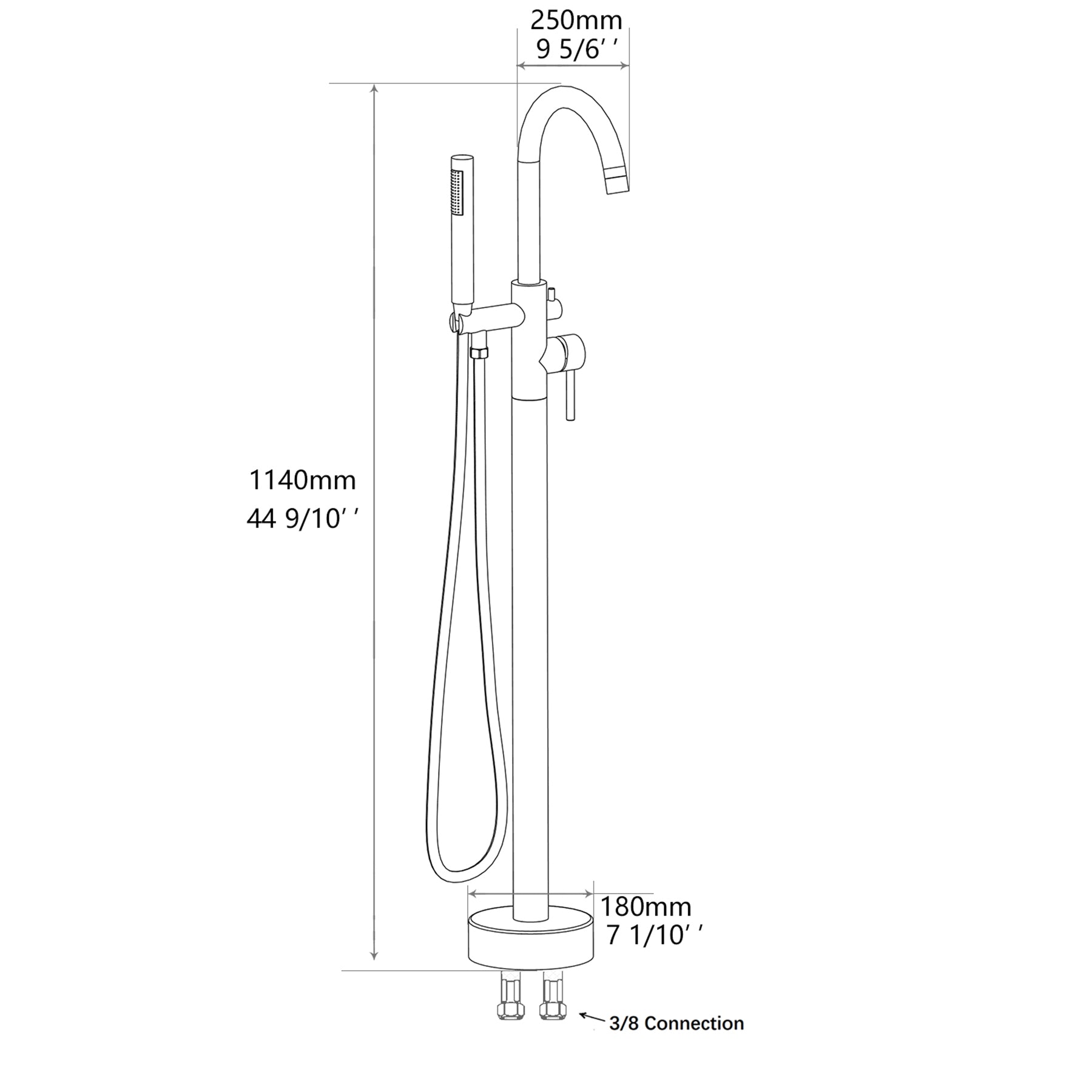 Standalone Bathtub Faucet with Hand ShowerBoyel Living