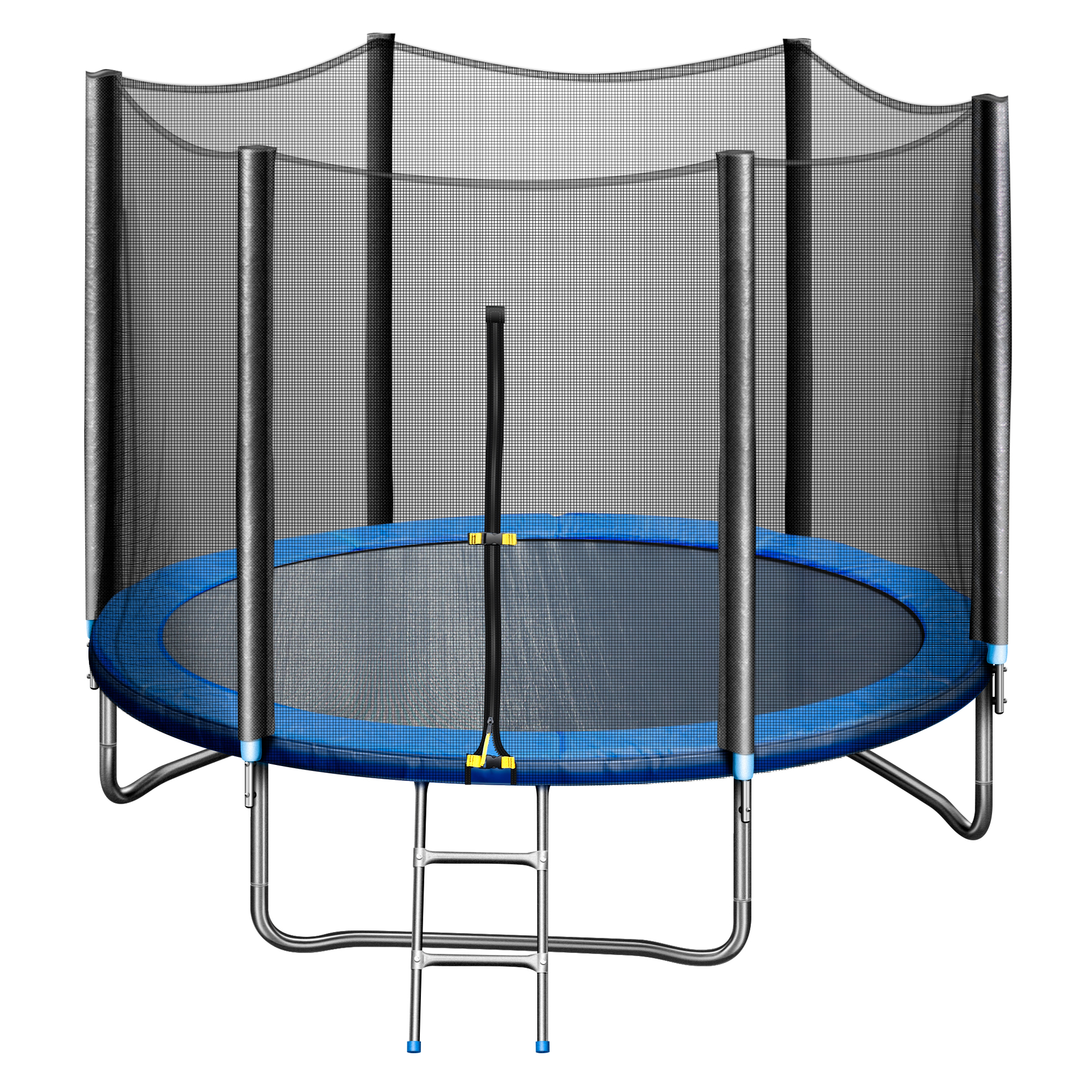 10FT Recreational Trampoline with Safe Enclosure Net, Waterproof Jumping Mat,Simple Ladder,Max Weight Capacity 330 LB for 3-4 Kids,Blue-Boyel Living