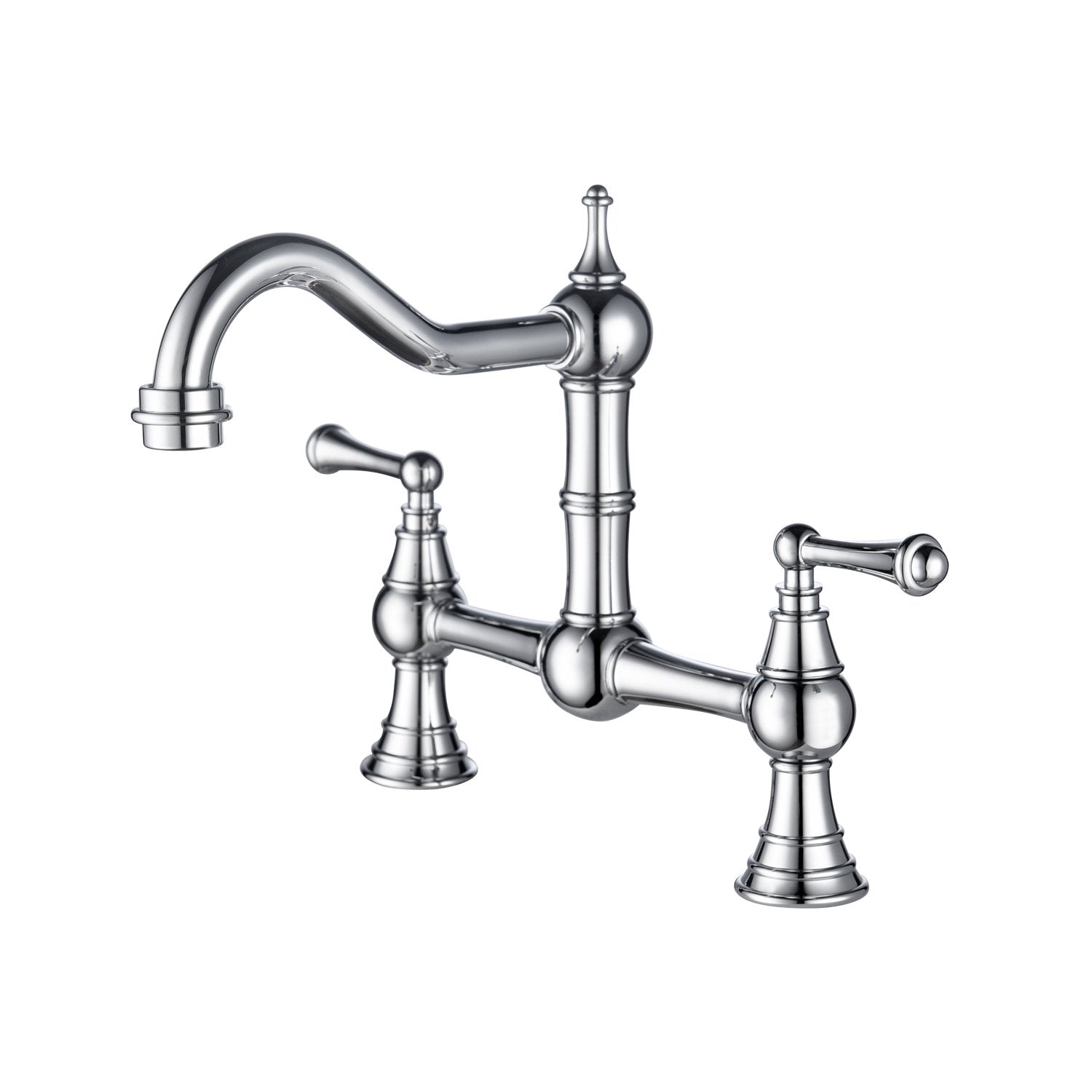 Double Handle Widespread Kitchen Faucet with Traditional Handles-Boyel Living