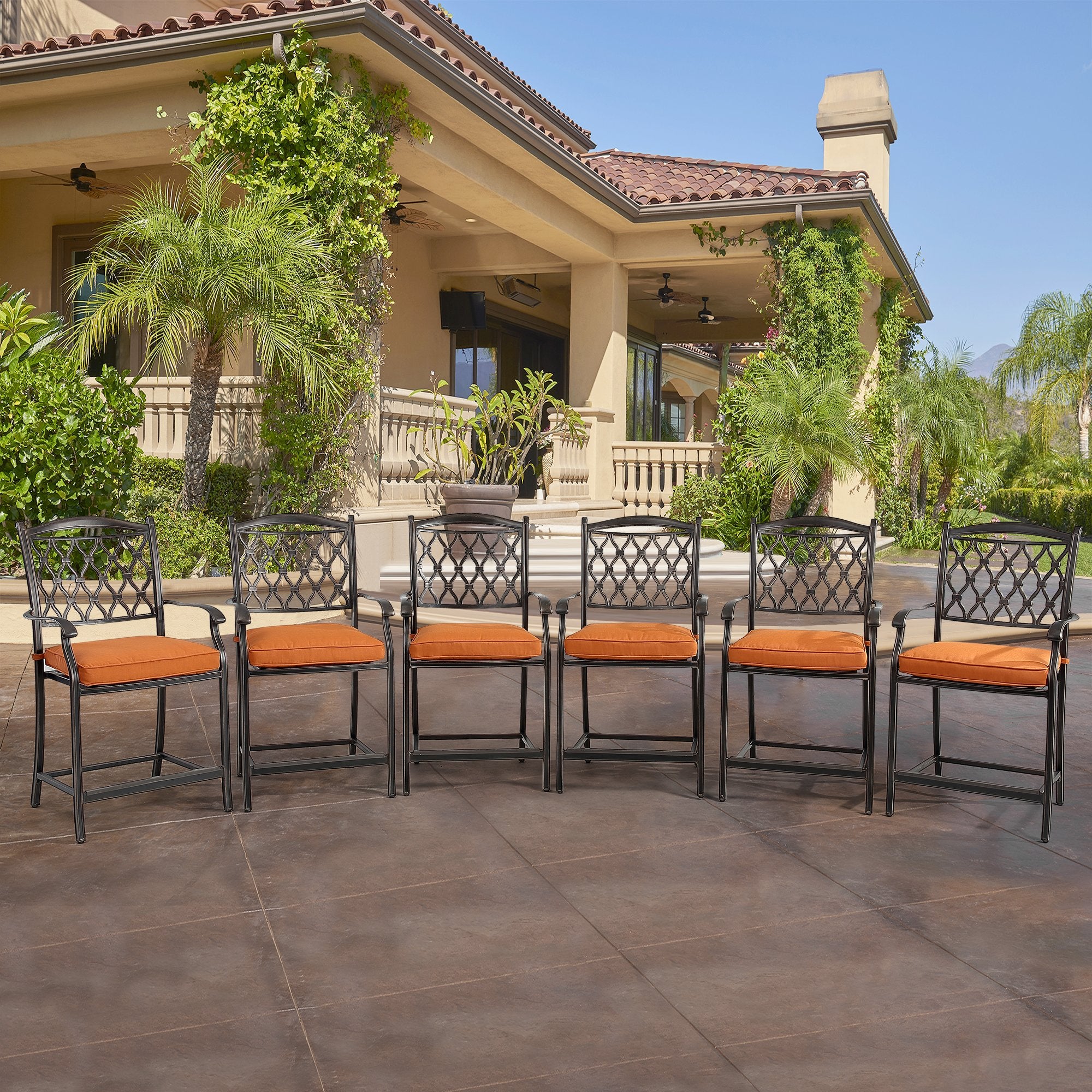 Cast aluminum high dining chair-Boyel Living