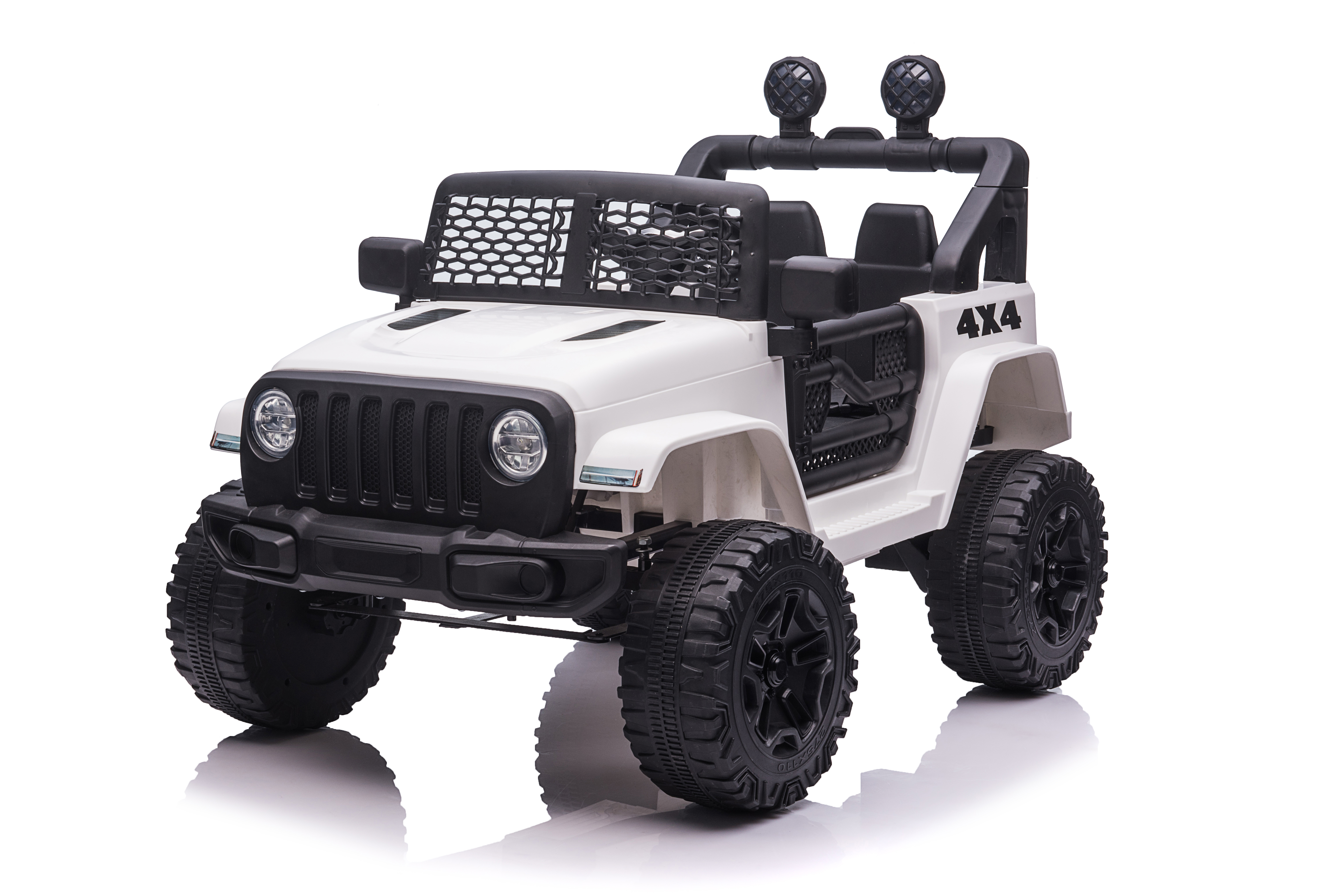 New arrival jeep one button start, , high and low speed, horn, front light, power display, light control button, two doors can open, 2.4G R/C, four wheel absorber, pull rod, seat belt-Boyel Living