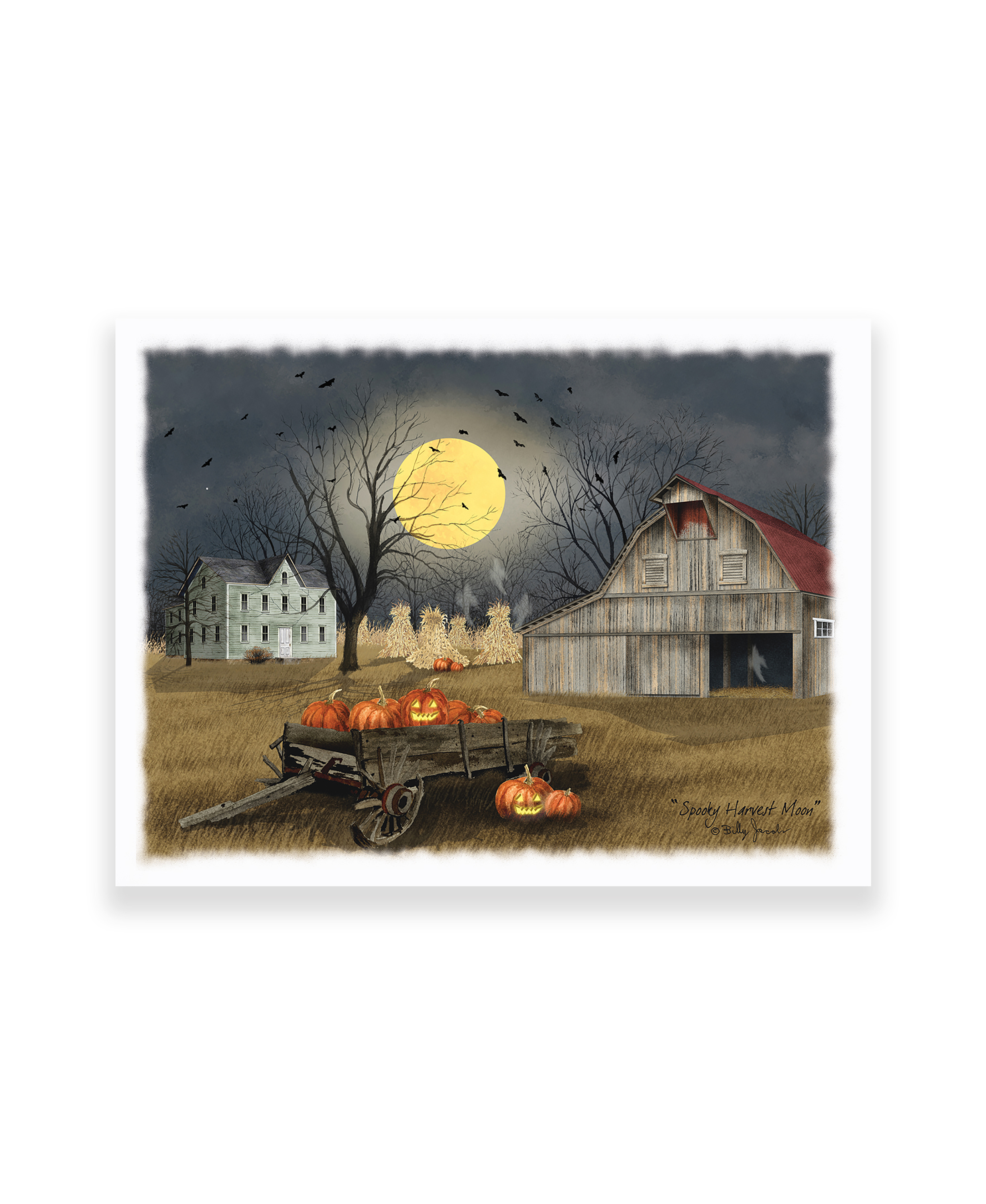 "Spooky Harvest Moon" by Billy Jacobs, Ready to Hang Canvas Art