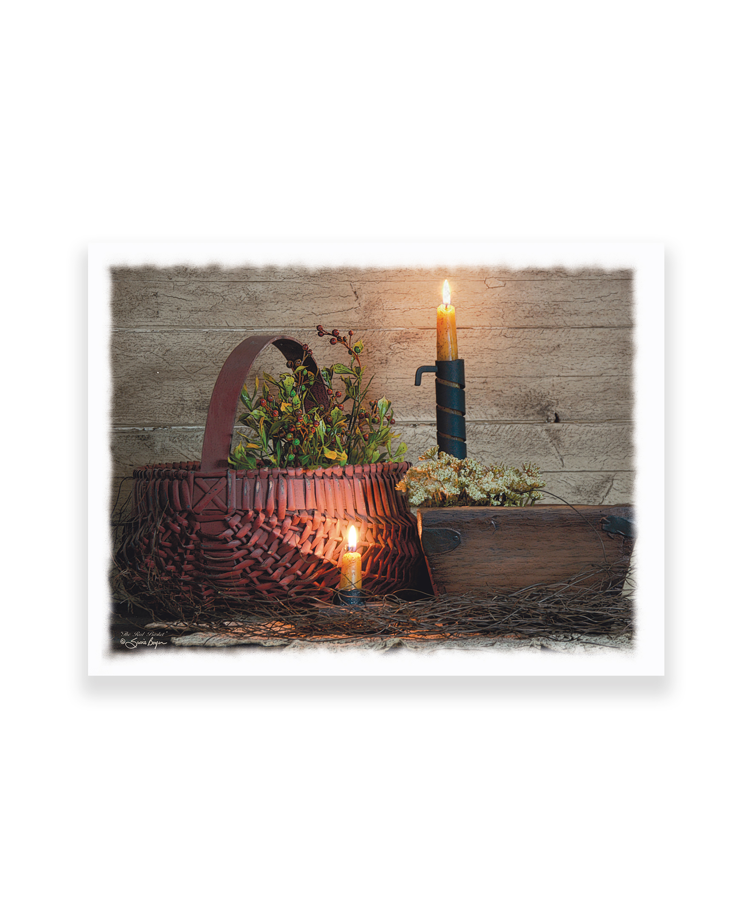 "The Red Basket" by Susie Boyer, Ready to Hang Canvas Art