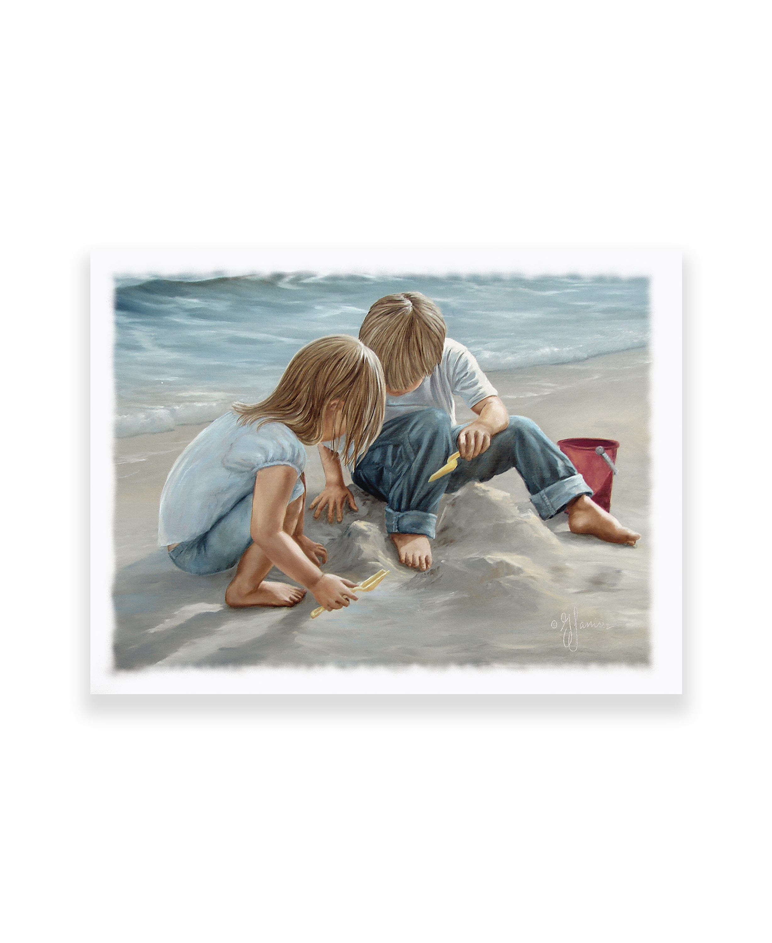 "Sand Castle Builders" by Georgia Janisse, Ready to Hang Canvas Art