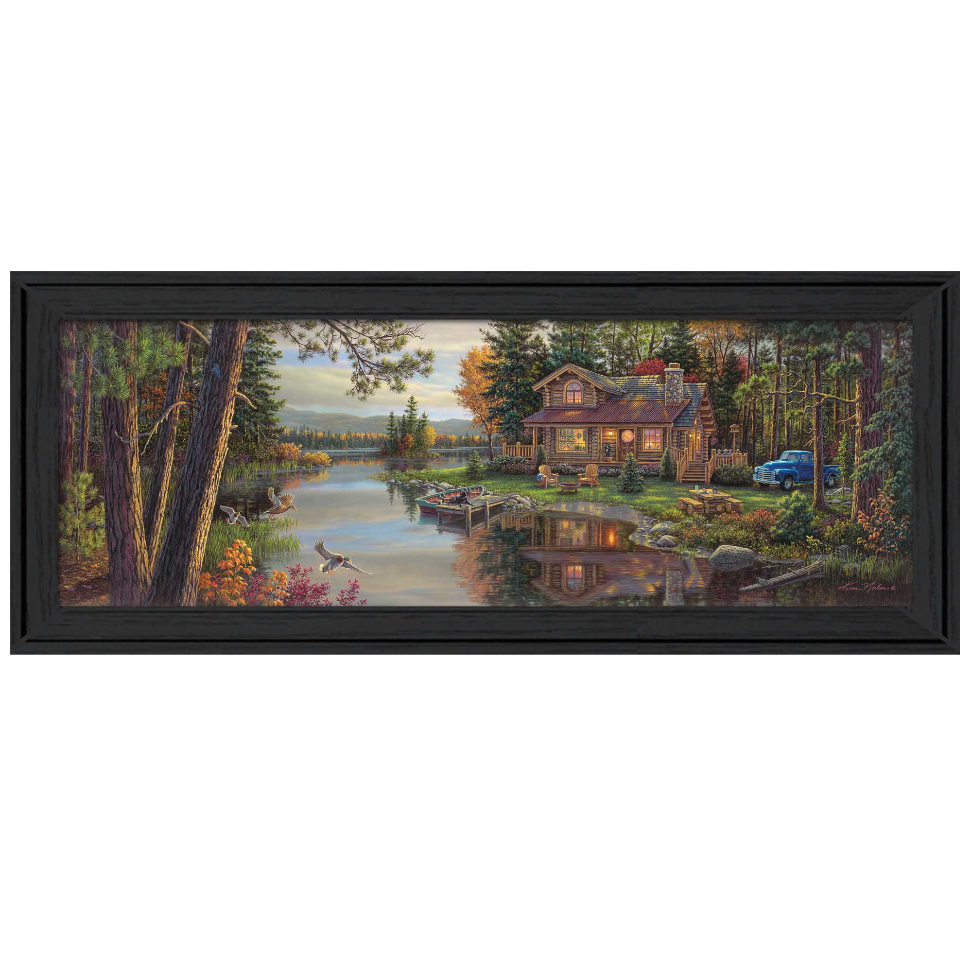 "Peace Like a River Panoramic" by Kim Norlien, Ready to Hang Framed Print, Black Frame