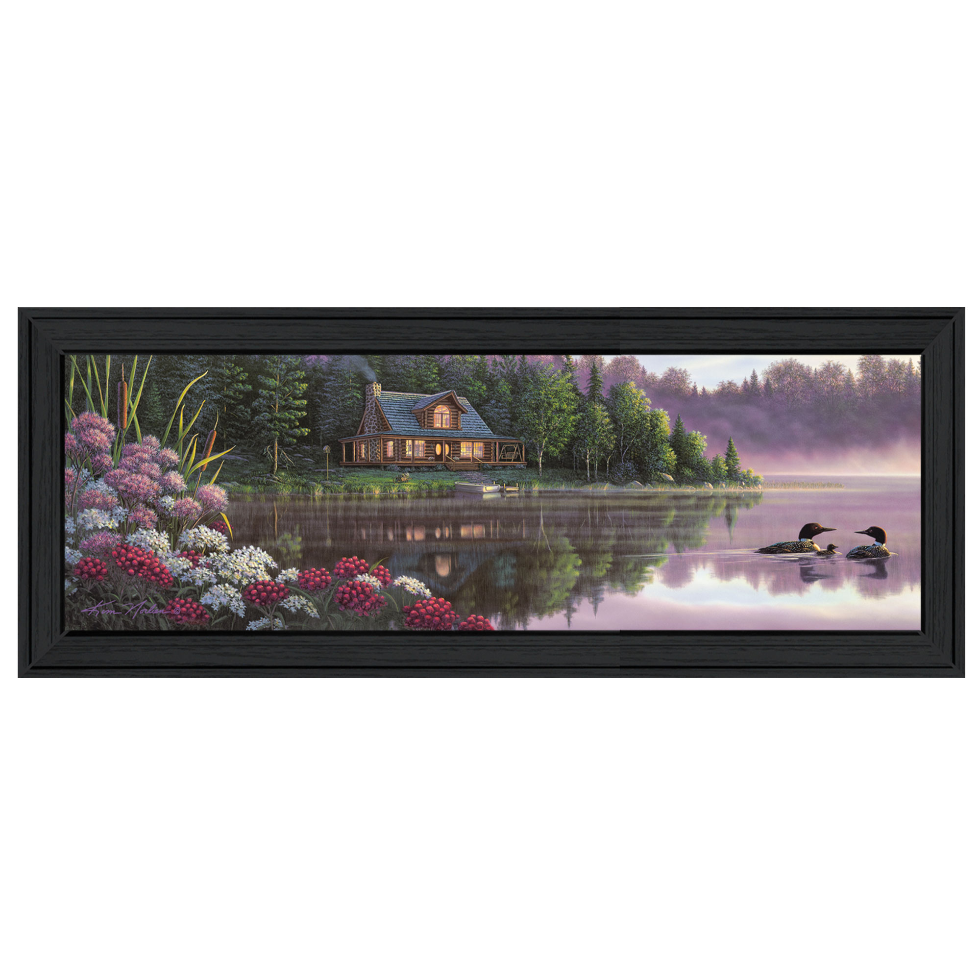"Beside Still Waters" By Kim Norlien, Printed Wall Art, Ready To Hang Framed Poster, Black Frame