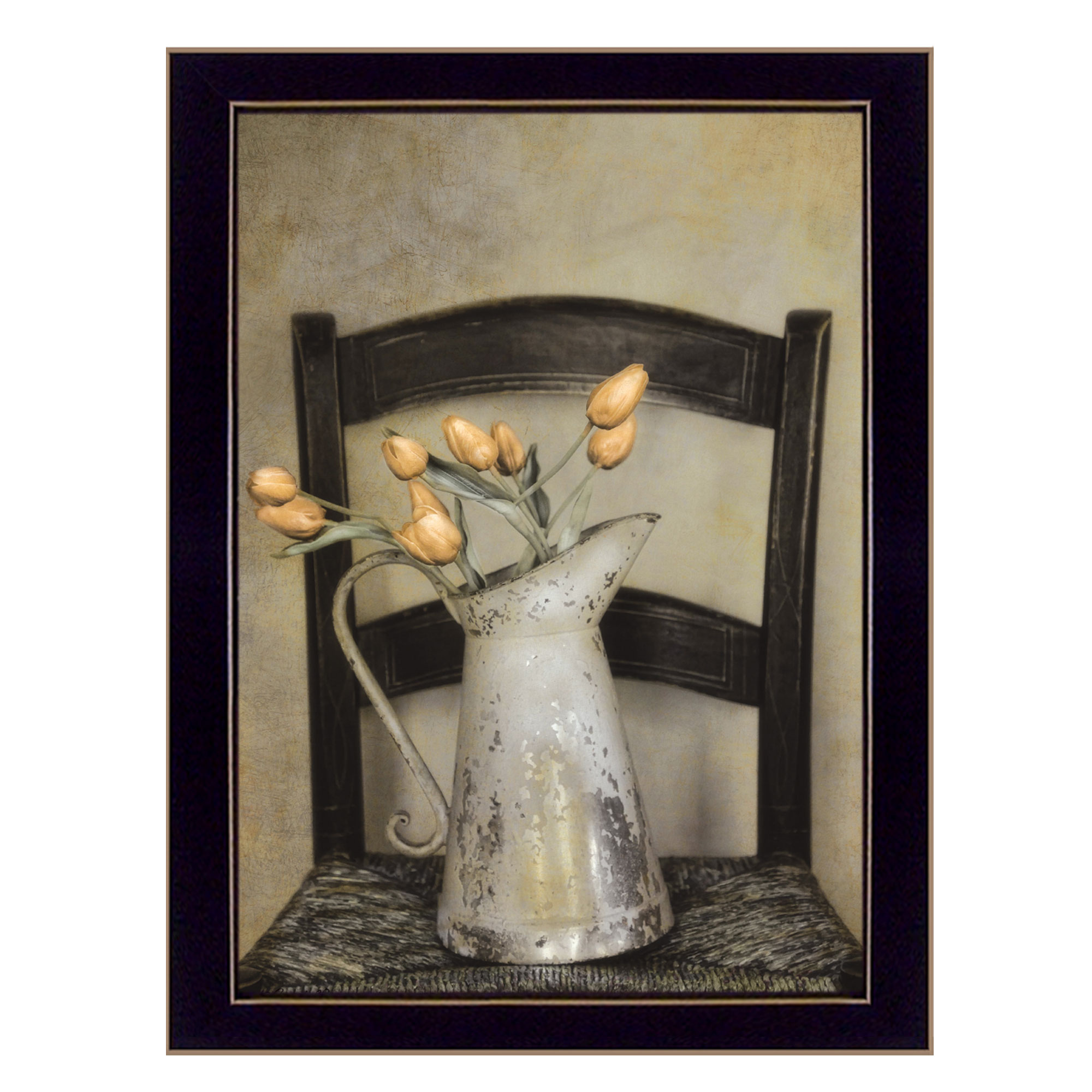 "Golden Tulips" by Robin-Lee Vieira, Ready to Hang Framed Print, Black Frame
