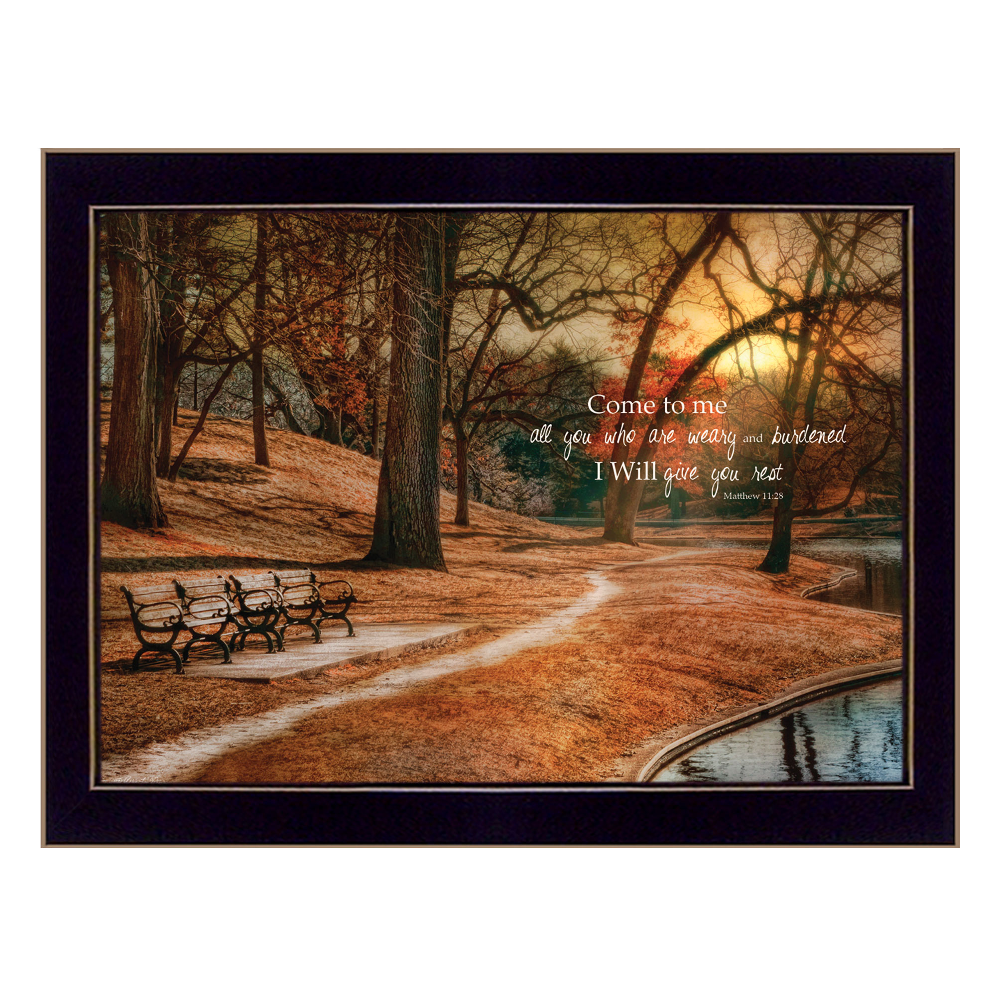 "I Will Give You Rest" by by Robin-Lee Vieira, Ready to Hang Framed Print, Black Frame
