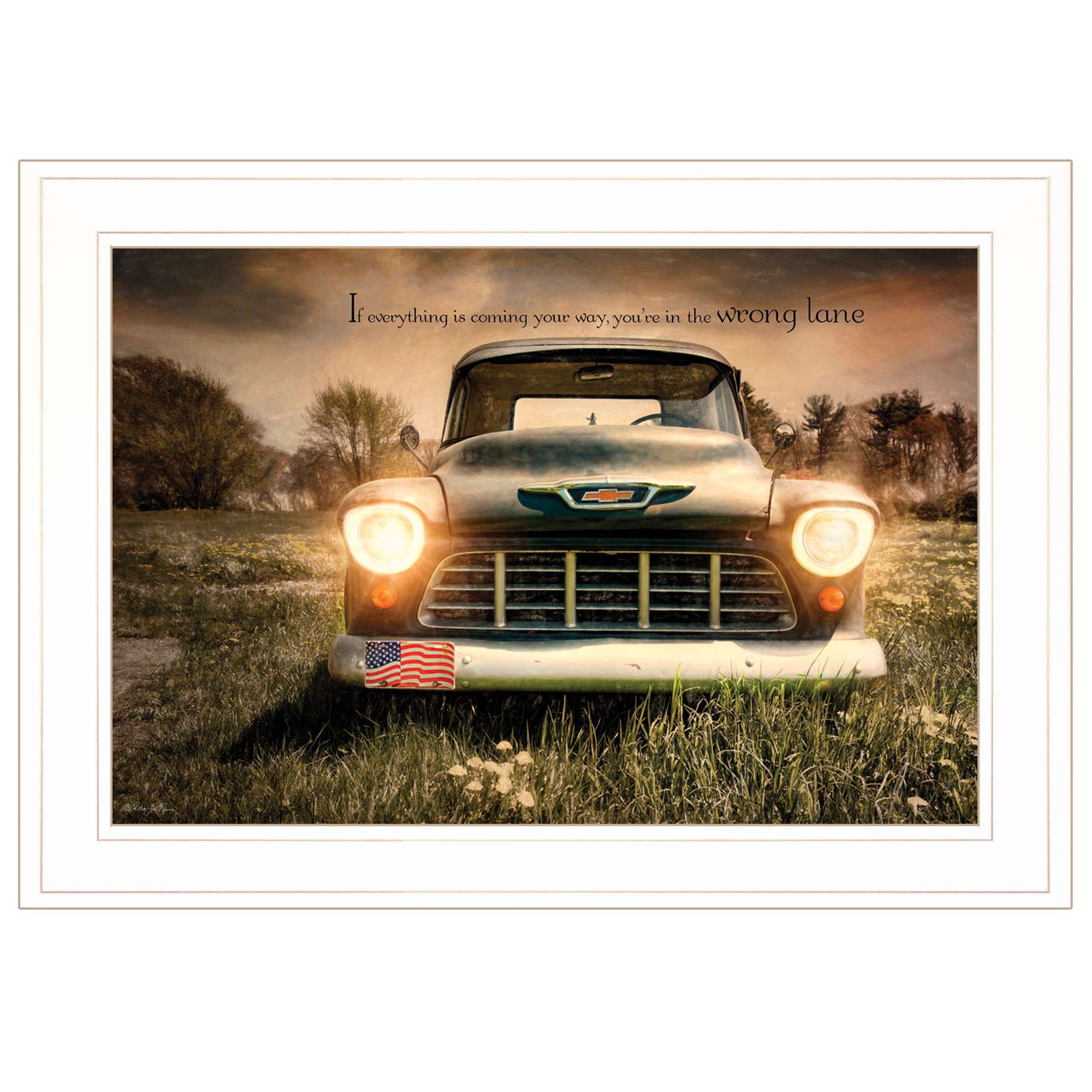 "Wrong Lane" by Robin-Lee Vieira, Ready to Hang Framed Print, White Frame