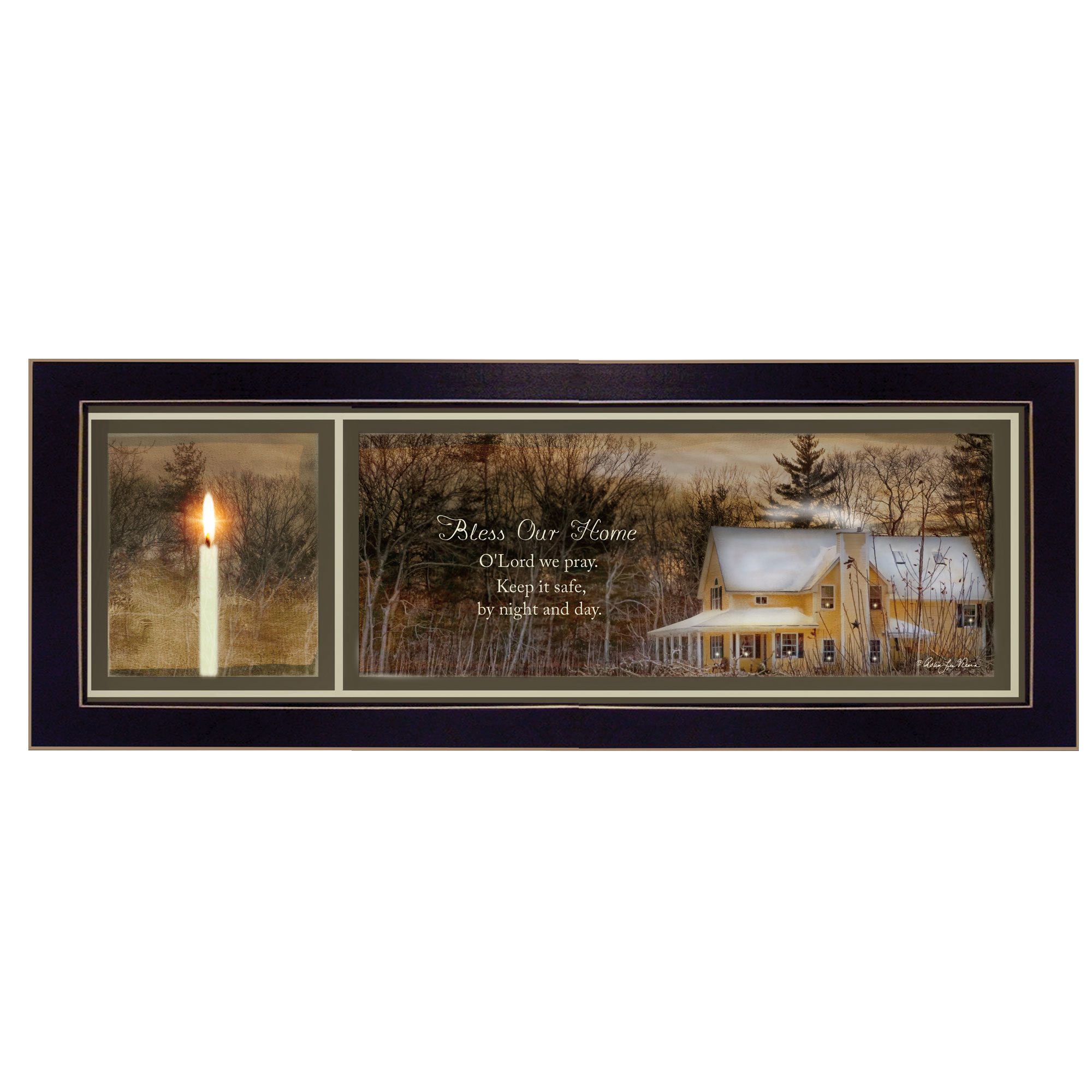 "God Bless Our Home" By Robin-Lee Vieira, Printed Wall Art, Ready To Hang Framed Poster, Black Frame