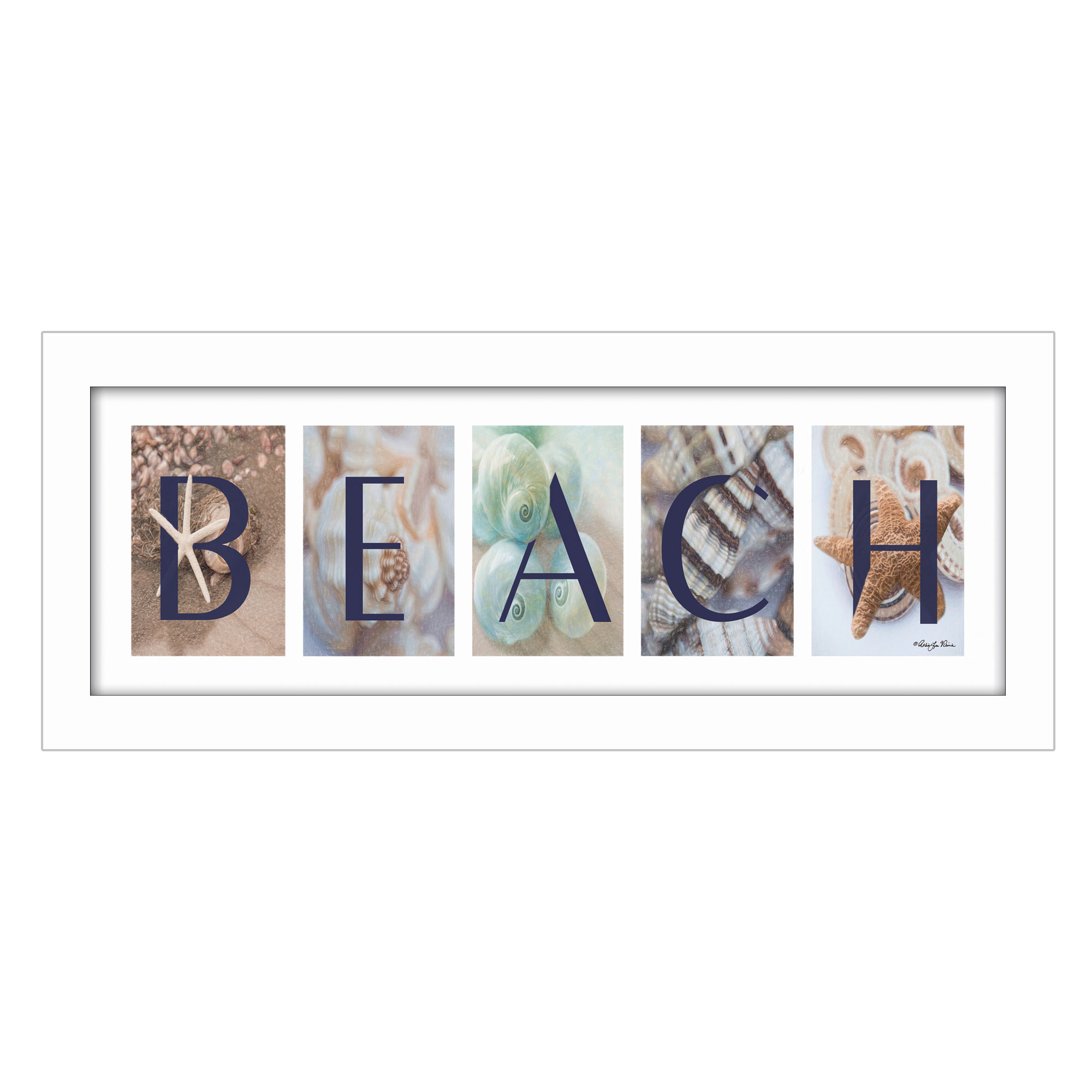 "Beach" By Robin-Lee Vieira, Printed Wall Art, Ready To Hang Framed Poster, White Frame